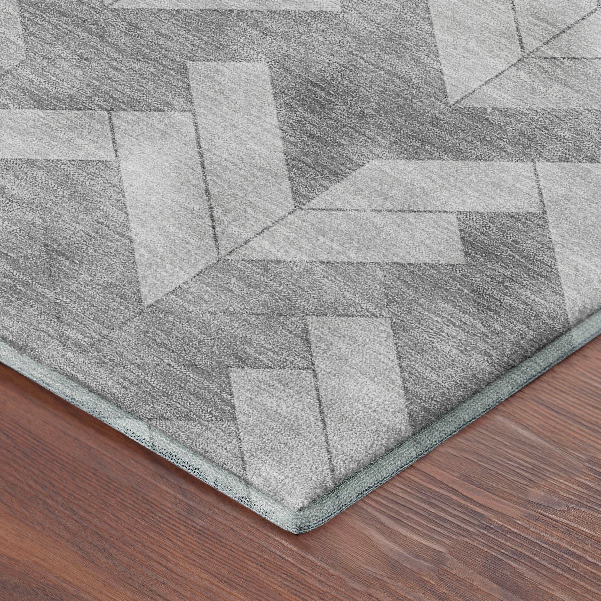 Bangkok Machine Washable Transitional Silver Gray Rug 1'8" x 2'6" #shape_Rectangle