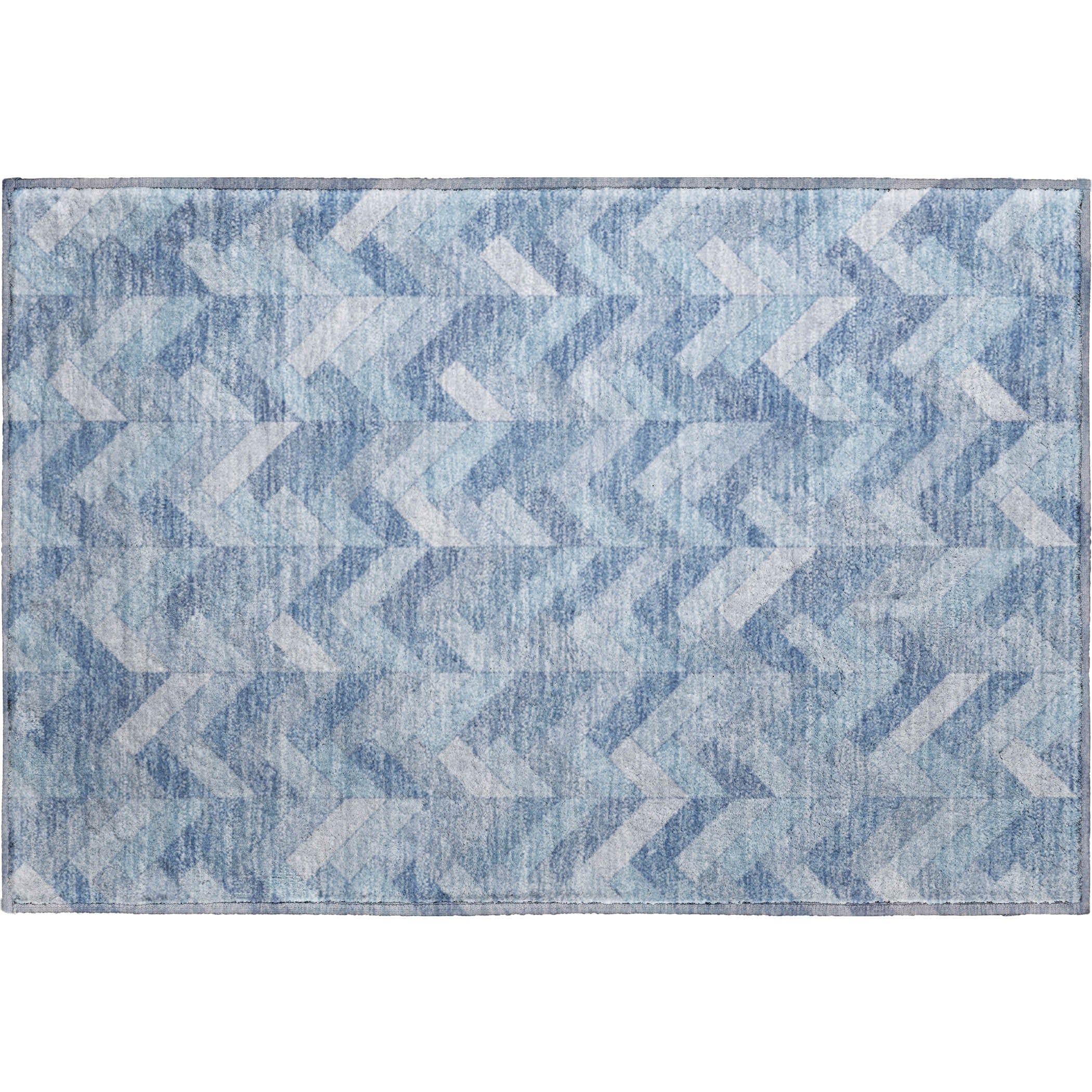 Bangkok Machine Washable Transitional Sky Blue Rug 1'8" x 2'6" #shape_Rectangle