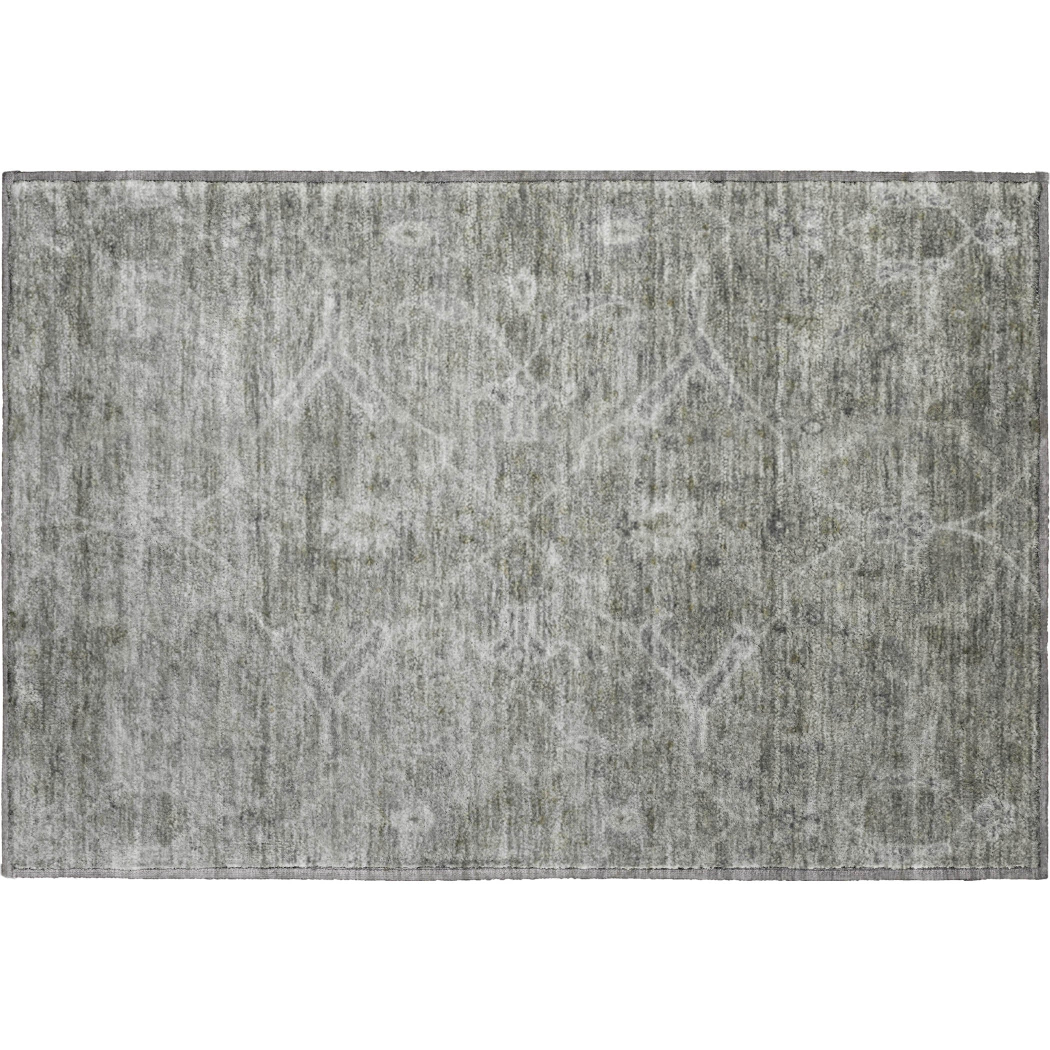 Athens Machine Washable Traditional Pewter Gray Rug 1'8" x 2'6" #shape_Rectangle