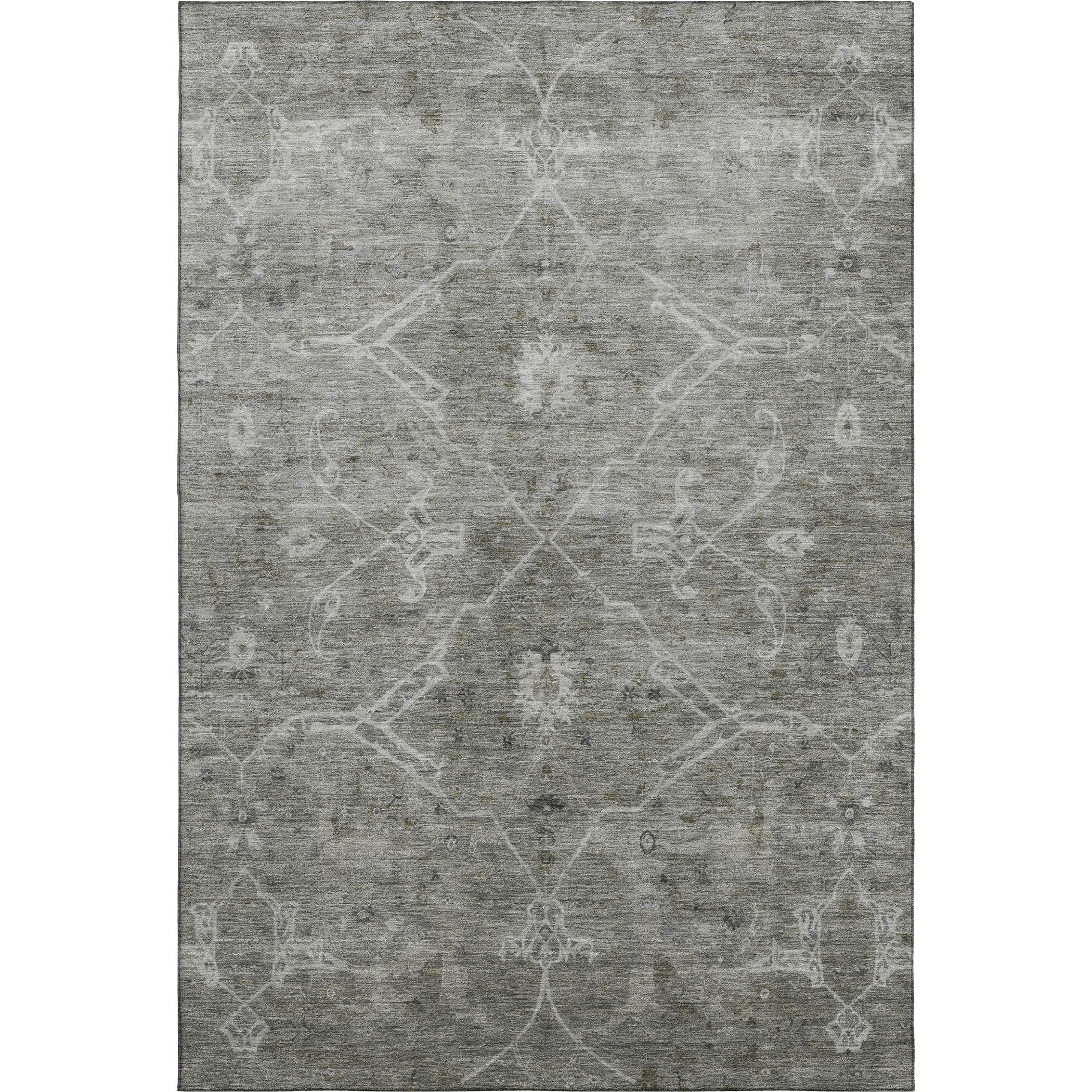 Athens Machine Washable Traditional Pewter Gray Rug 3' x 5' #shape_Rectangle