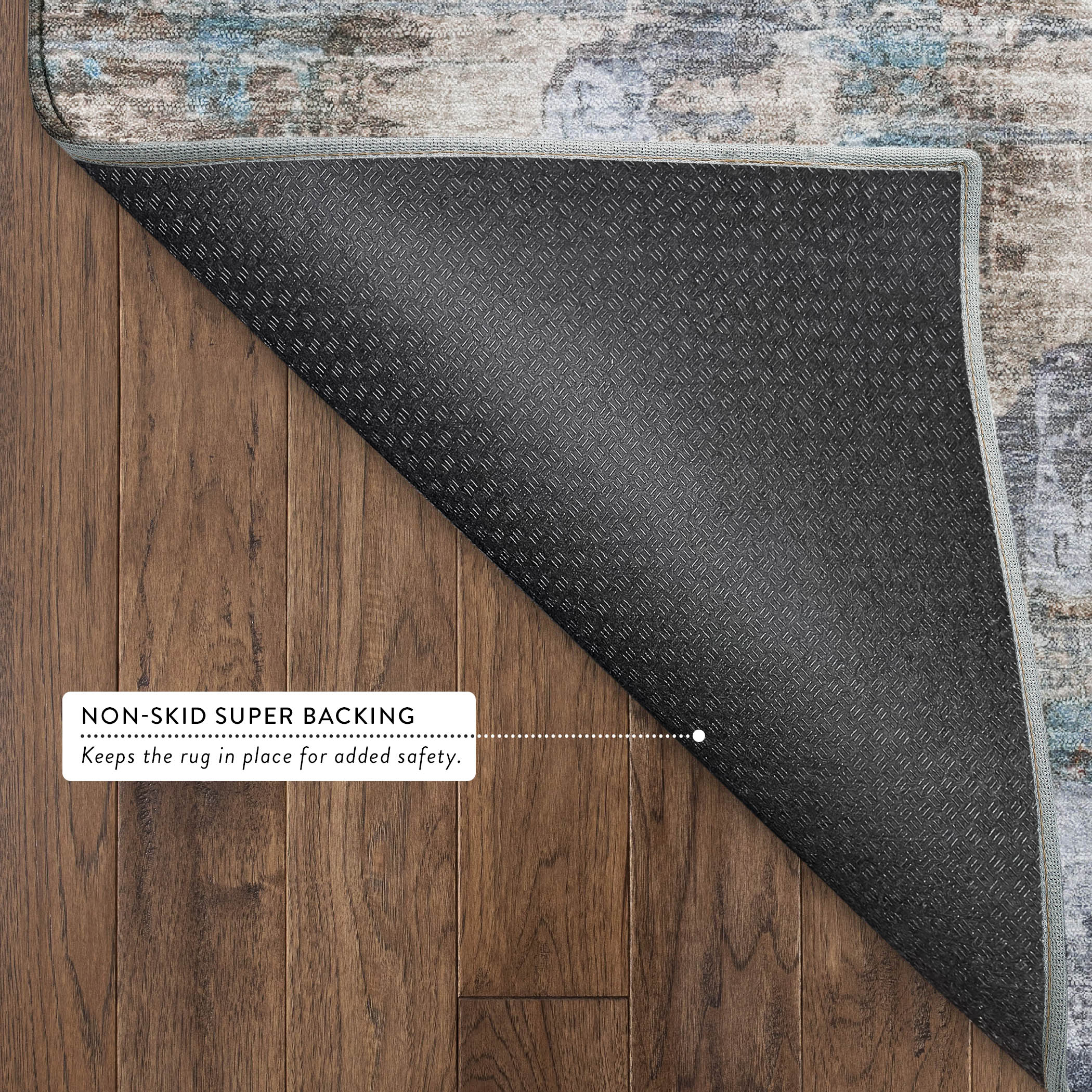 Seoul Machine Washable Transitional Blue Rug 1'8" x 2'6" #shape_Rectangle