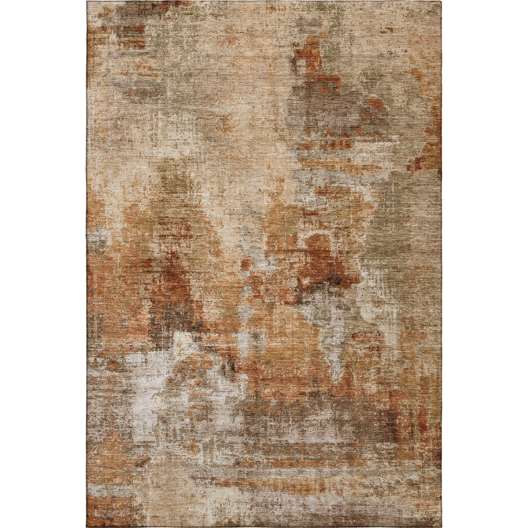 Seoul Machine Washable Transitional Copper Orange Rug 3' x 5' #shape_Rectangle