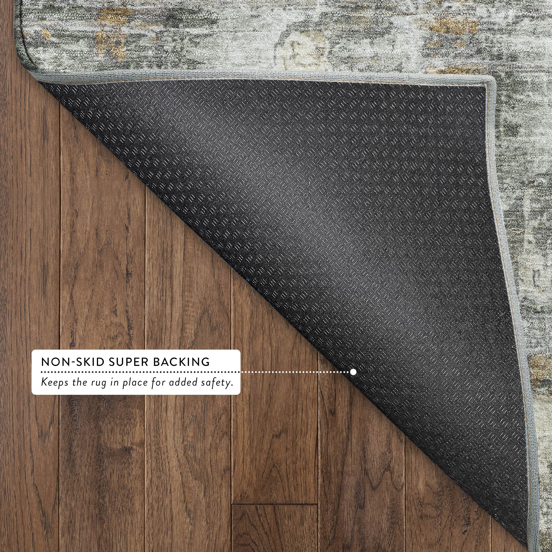 Seoul Machine Washable Transitional Khaki Brown Rug 1'8" x 2'6" #shape_Rectangle