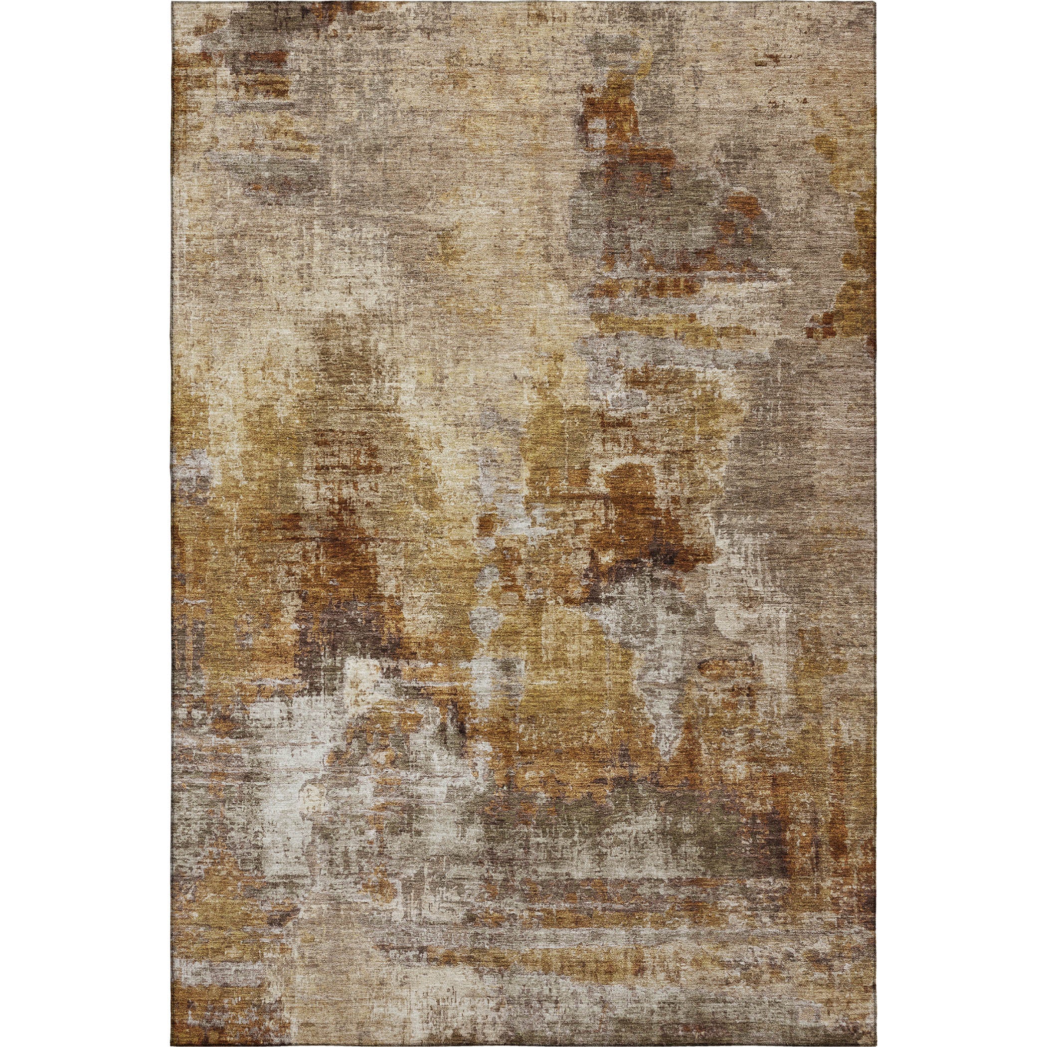 Seoul Machine Washable Transitional Walnut Gold Rug 3' x 5' #shape_Rectangle