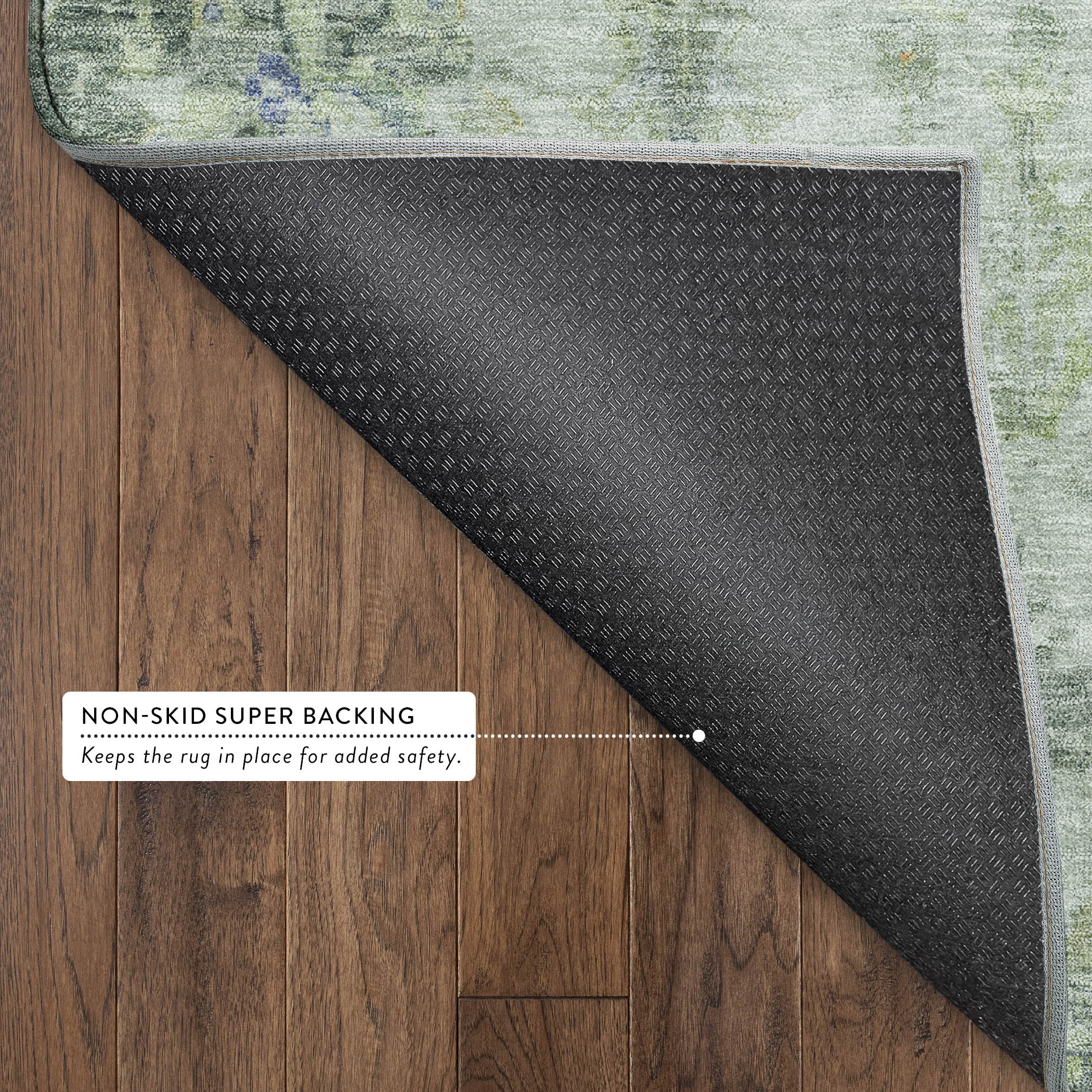 Sintra Machine Washable Traditional Aloe Green Rug 1'8" x 2'6" #shape_Rectangle