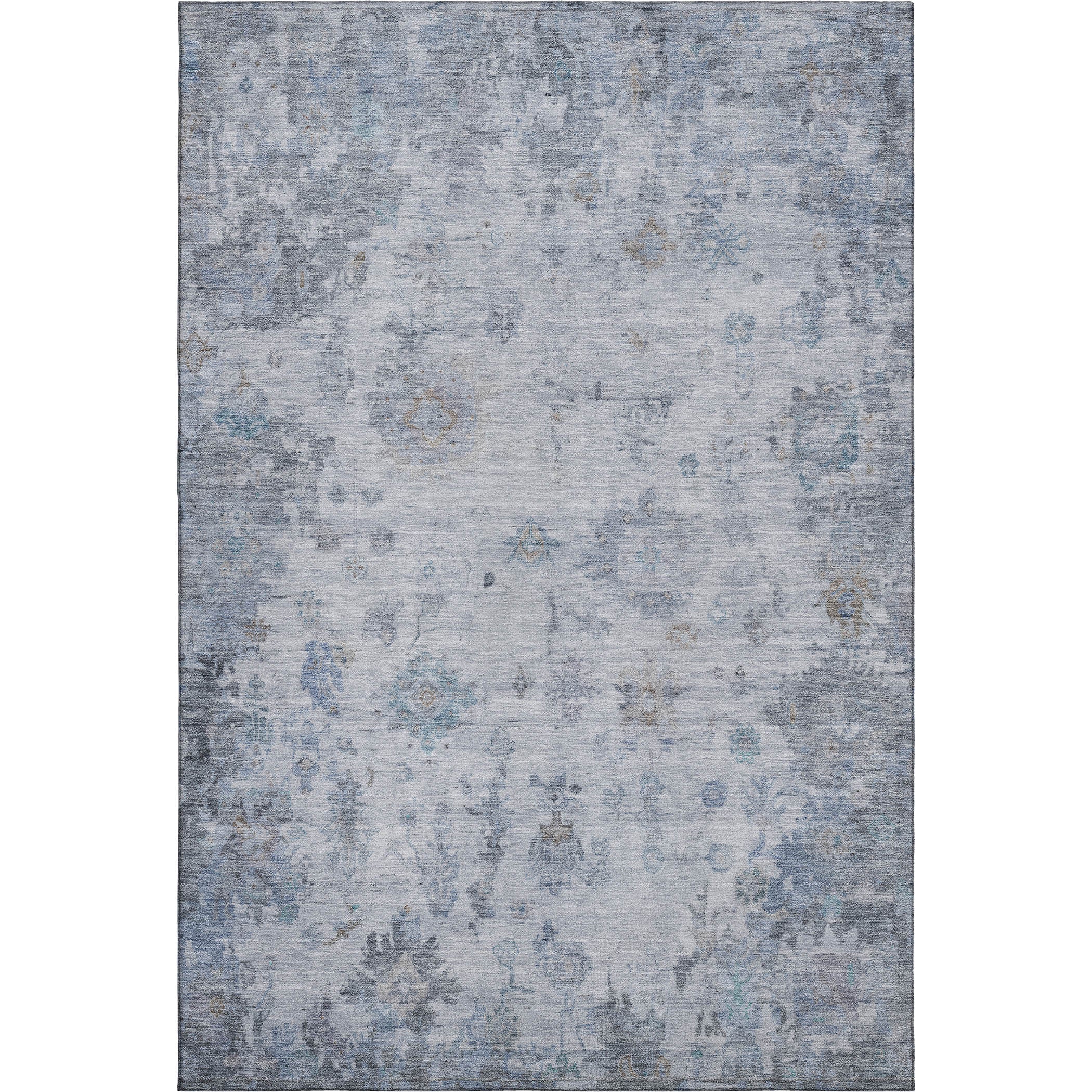 Sintra Machine Washable Traditional Blue Rug 3' x 5' #shape_Rectangle