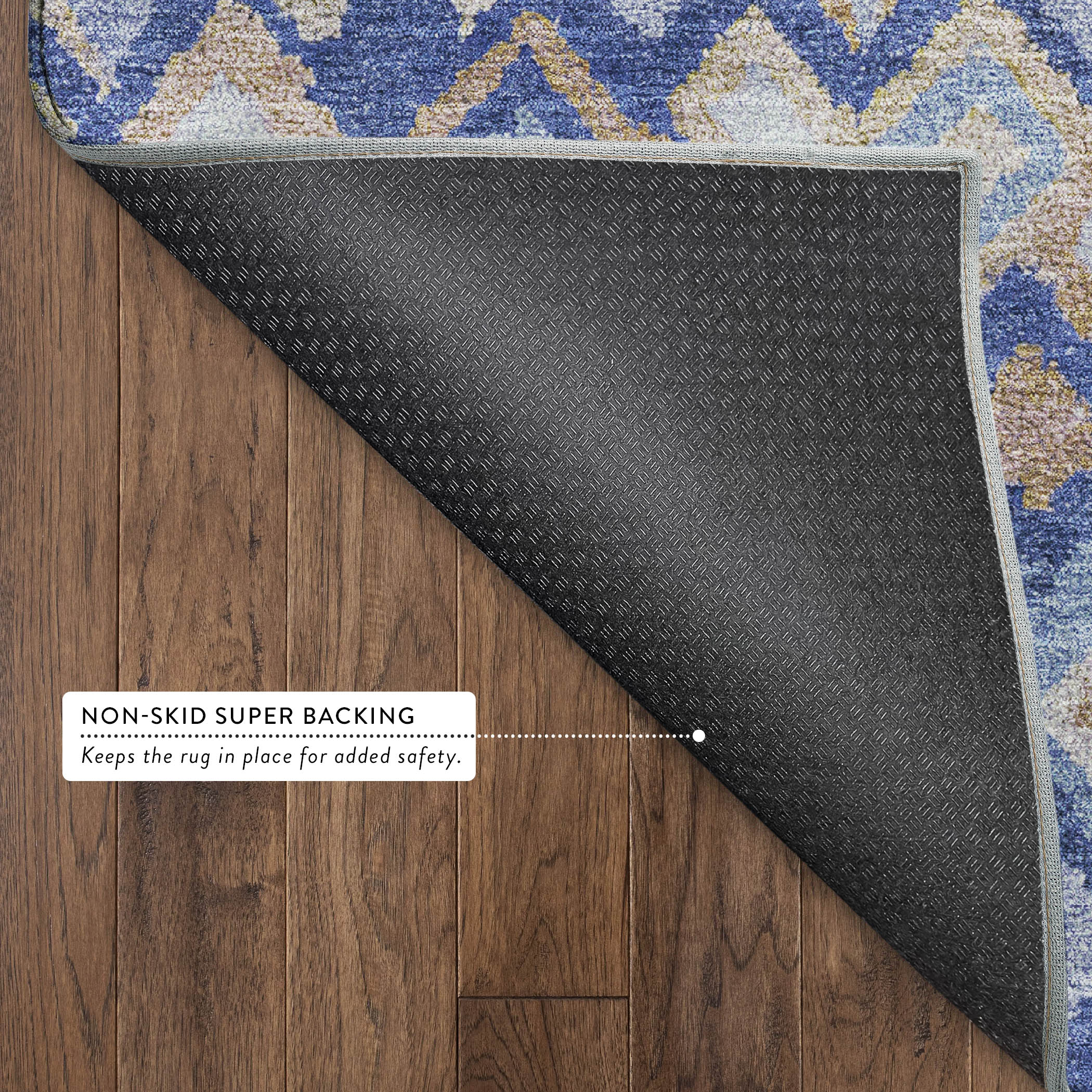 Lucerne Machine Washable Transitional Blue Rug 1'8" x 2'6" #shape_Rectangle