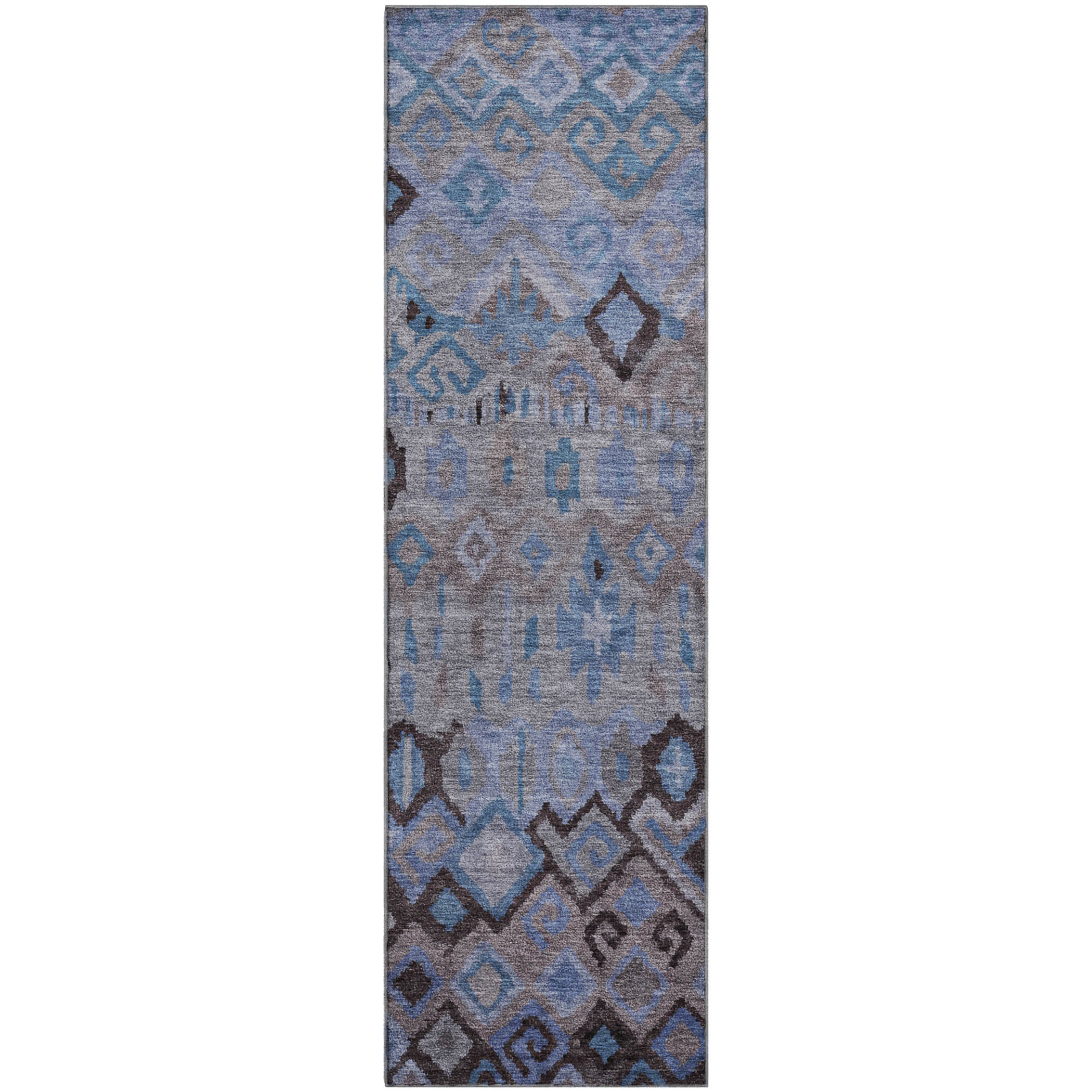 Lucerne Machine Washable Transitional Brown Rug 2'3" x 7'6" #shape_Runner