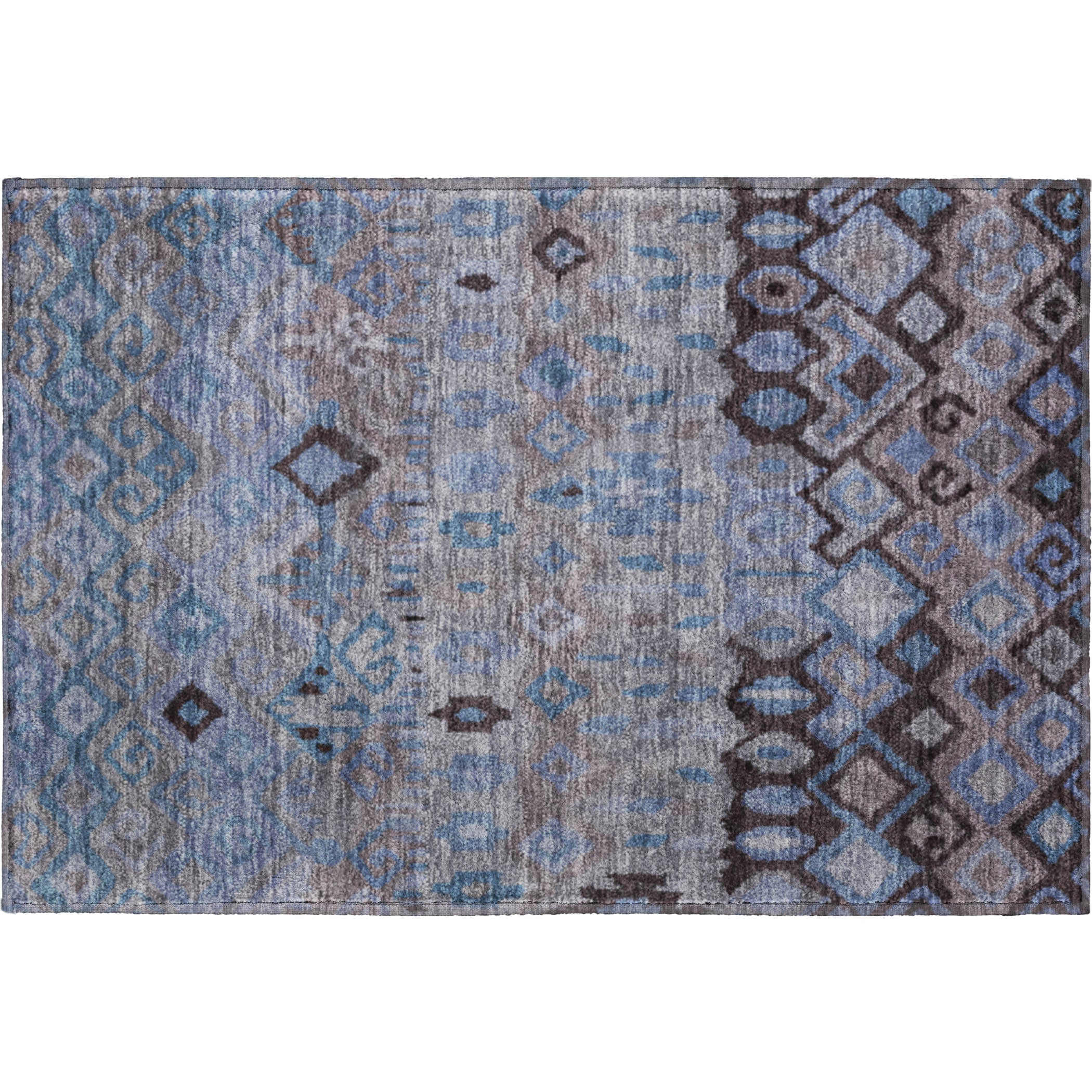 Lucerne Machine Washable Transitional Brown Rug 1'8" x 2'6" #shape_Rectangle