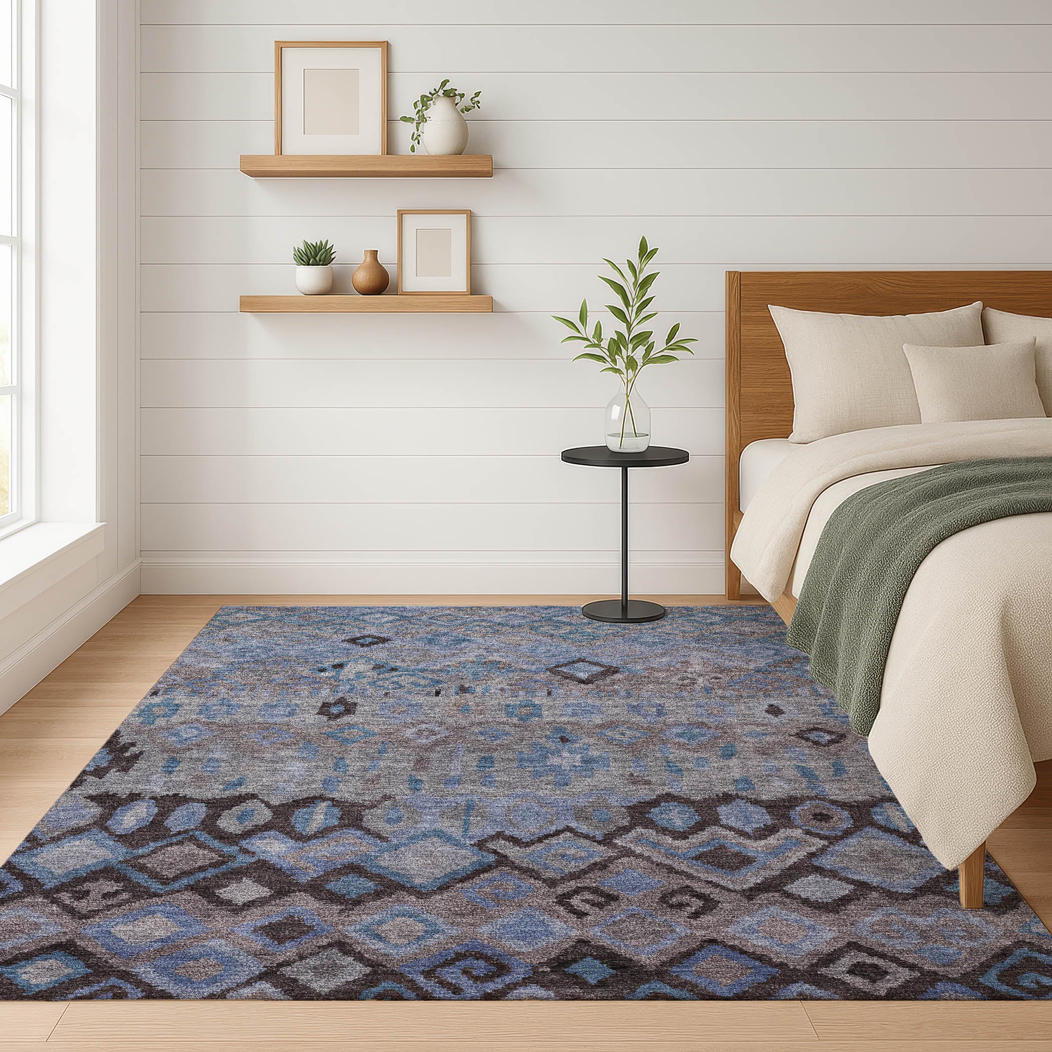 Lucerne Machine Washable Transitional Brown Rug 3' x 5' #shape_Rectangle