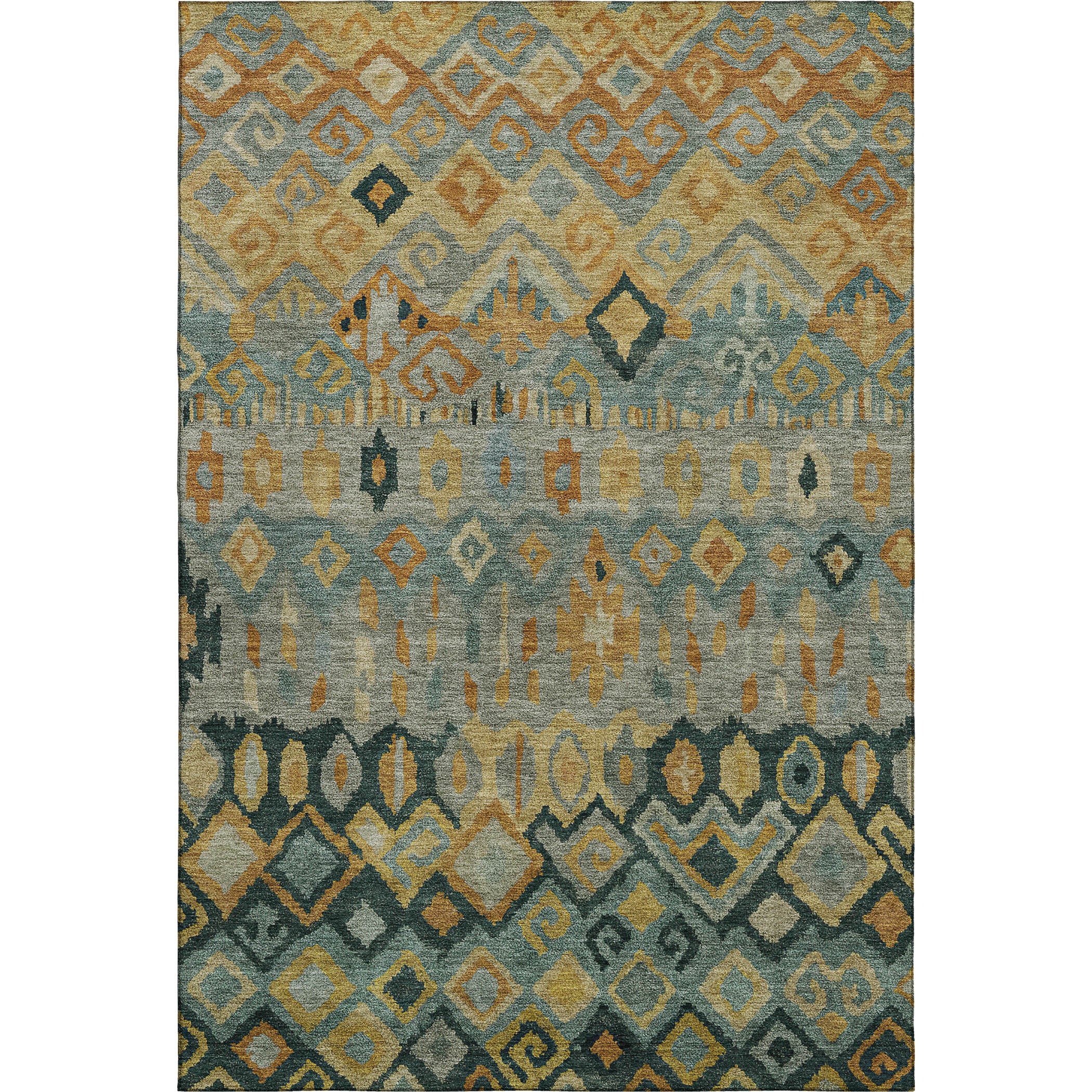 Lucerne Machine Washable Transitional Green Rug 3' x 5' #shape_Rectangle