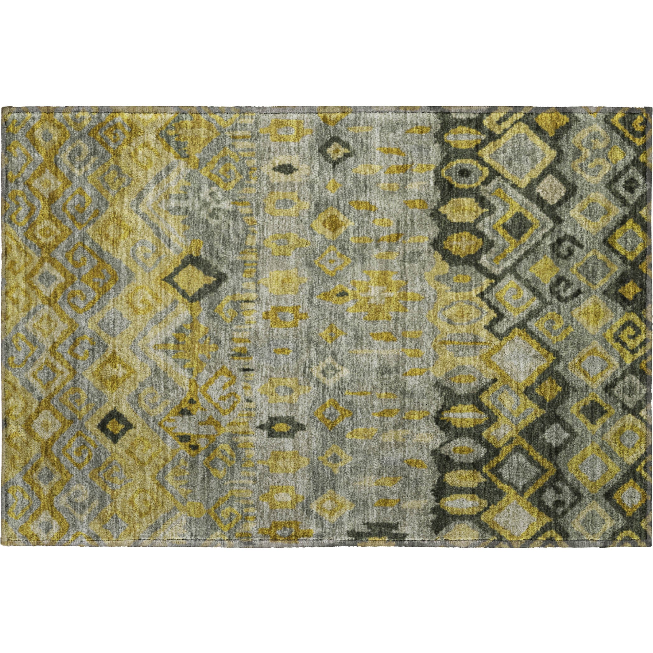 Lucerne Machine Washable Transitional Pewter Gray Rug 1'8" x 2'6" #shape_Rectangle