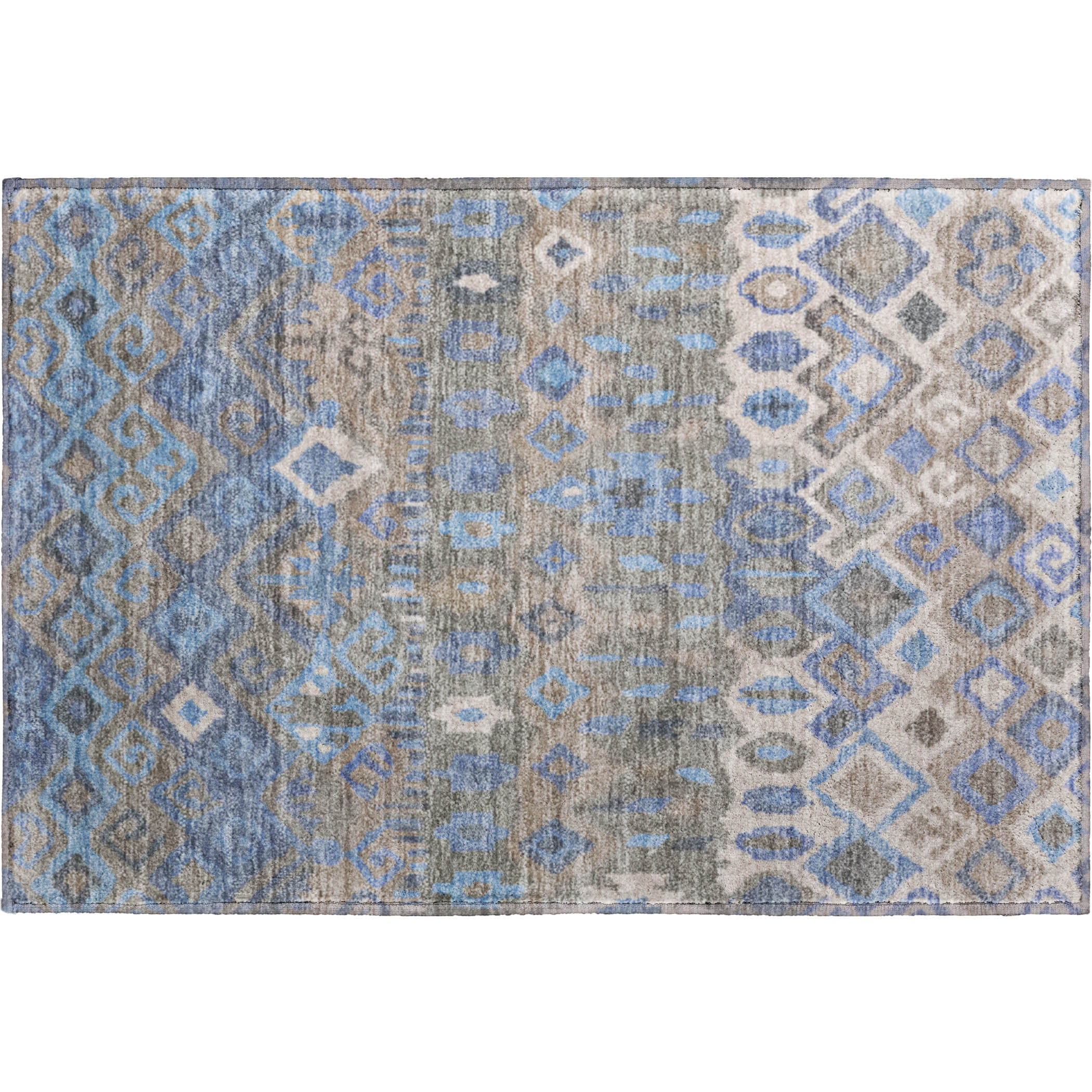 Dublin Machine Washable Transitional Denim Blue Rug 1'8" x 2'6" #shape_Rectangle