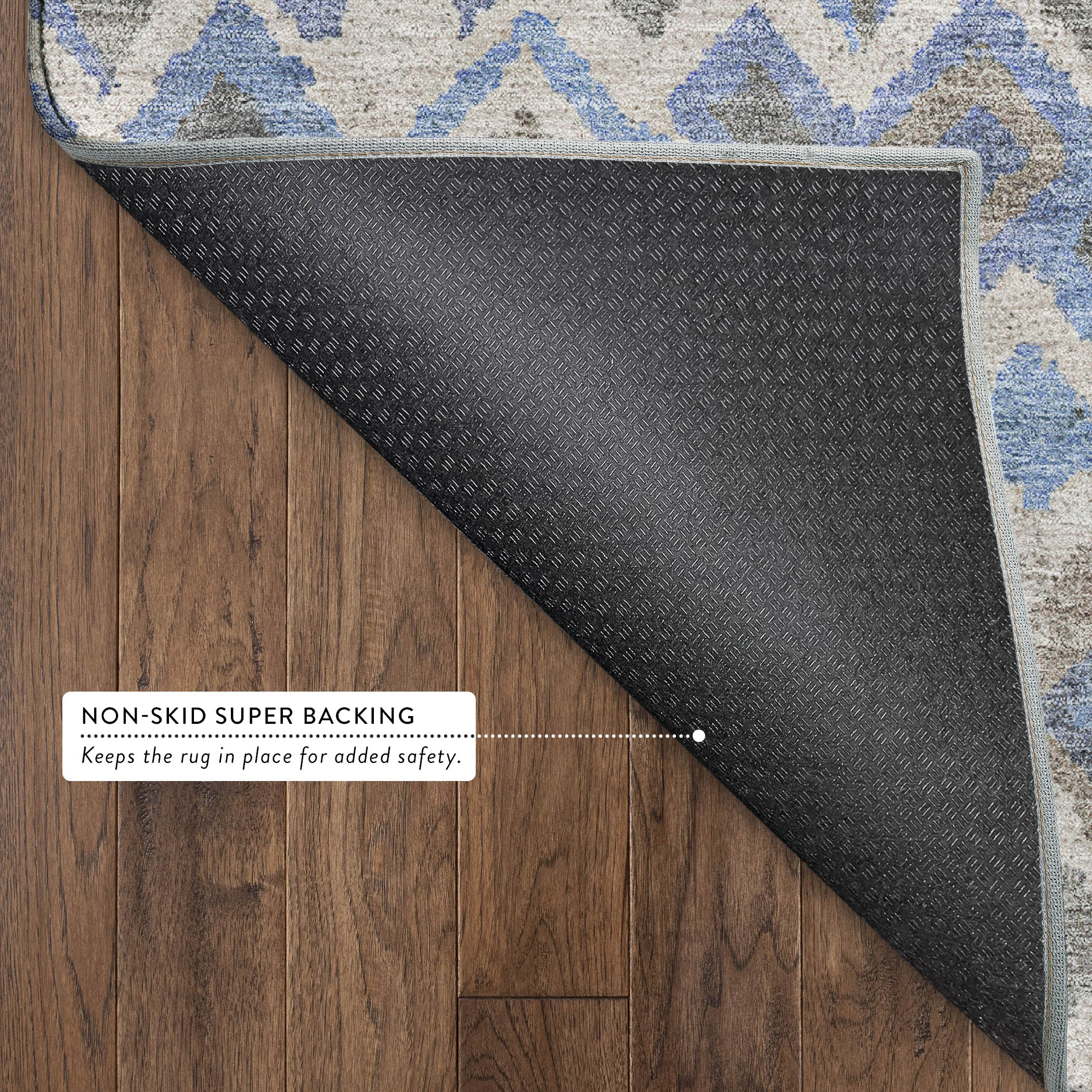 Dublin Machine Washable Transitional Denim Blue Rug 1'8" x 2'6" #shape_Rectangle