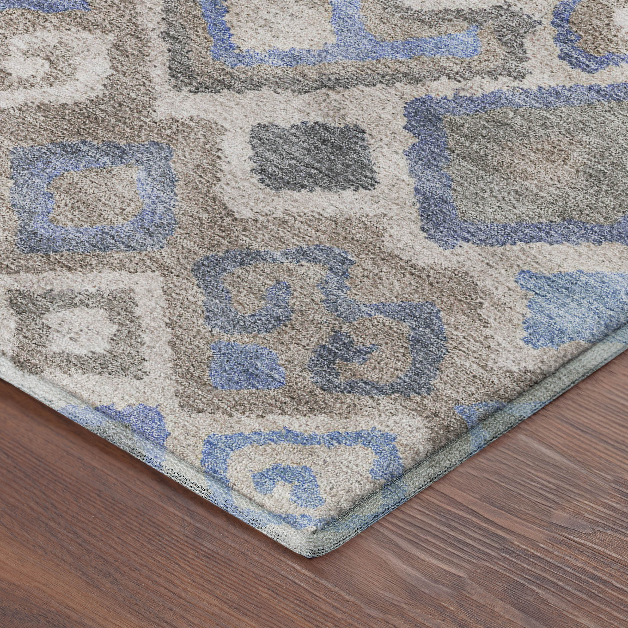 Dublin Machine Washable Transitional Denim Blue Rug 1'8" x 2'6" #shape_Rectangle