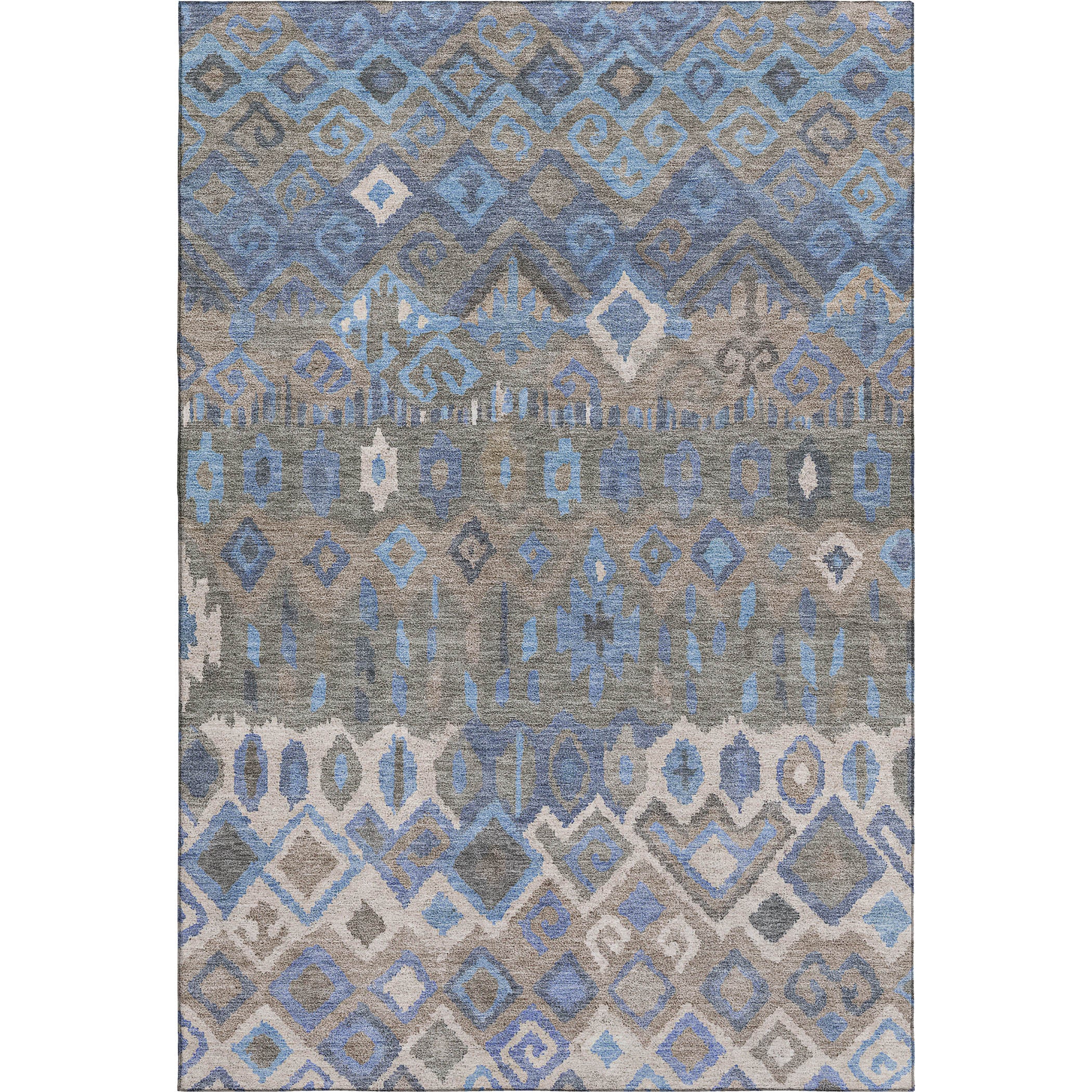 Dublin Machine Washable Transitional Denim Blue Rug 3' x 5' #shape_Rectangle