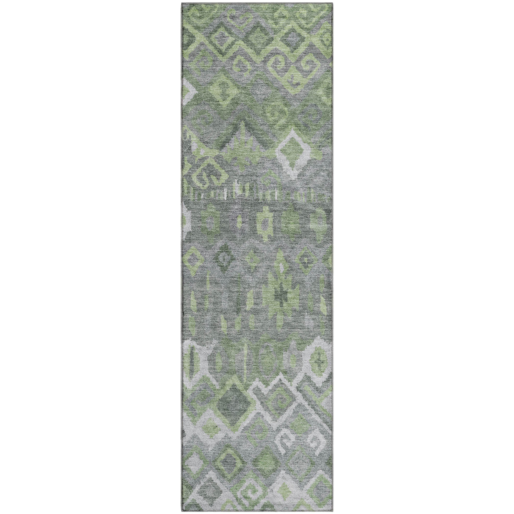 Dublin Machine Washable Transitional Gray Rug 2'3" x 7'6" #shape_Runner