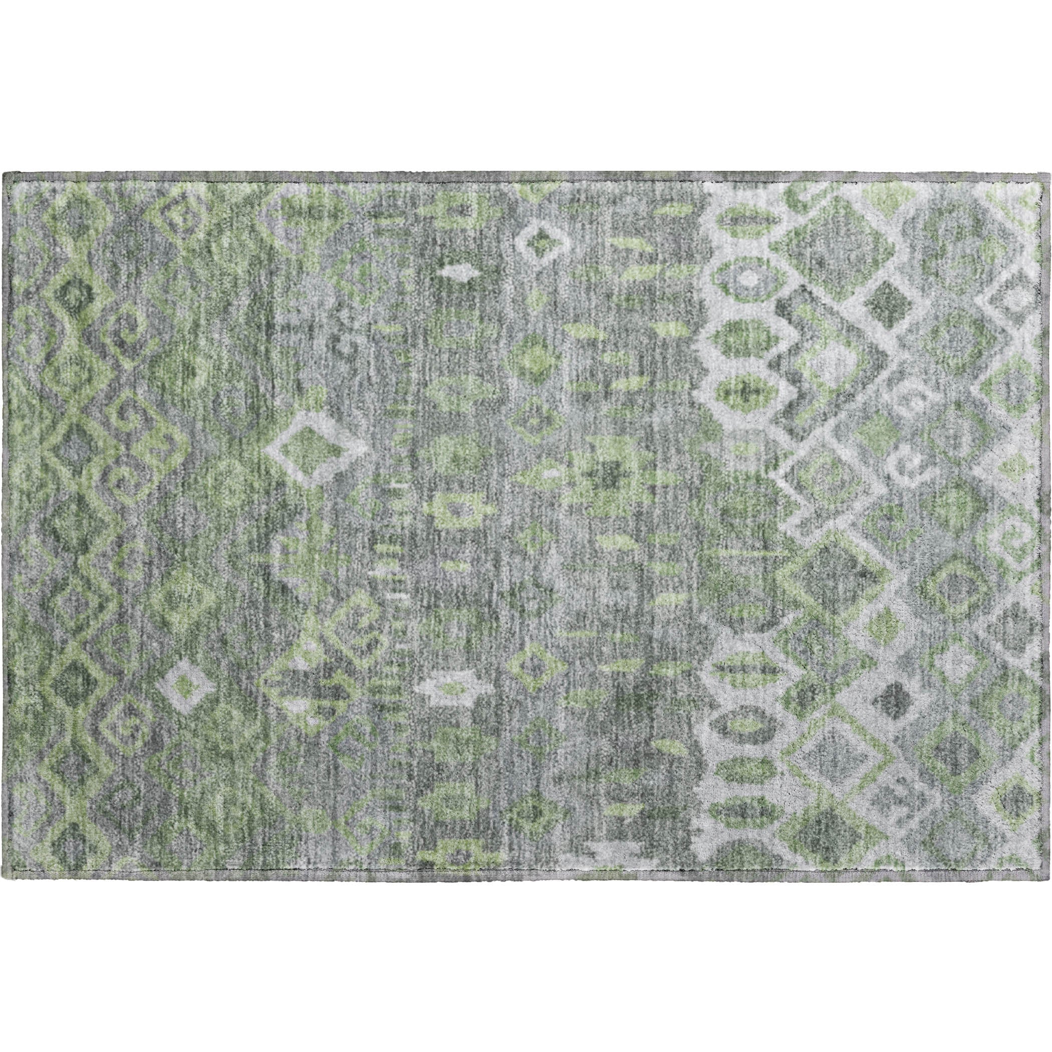 Dublin Machine Washable Transitional Gray Rug 1'8" x 2'6" #shape_Rectangle