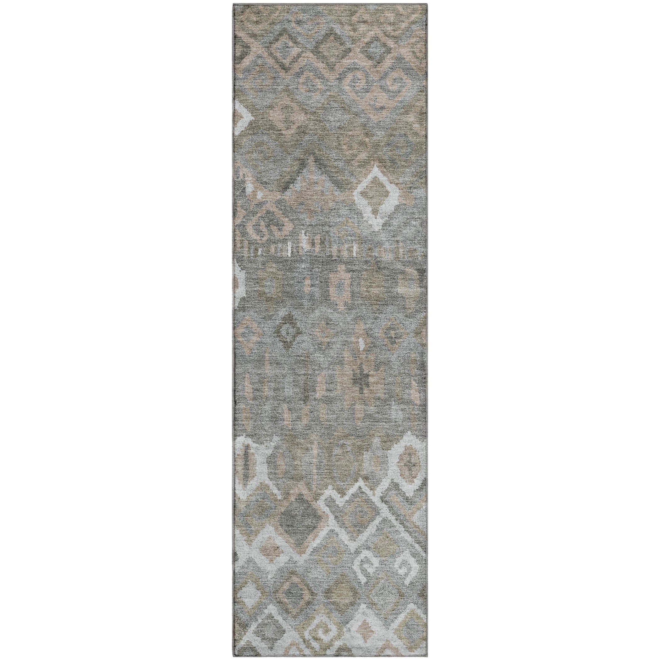 Dublin Machine Washable Transitional Pewter Gray Rug 2'3" x 7'6" #shape_Runner