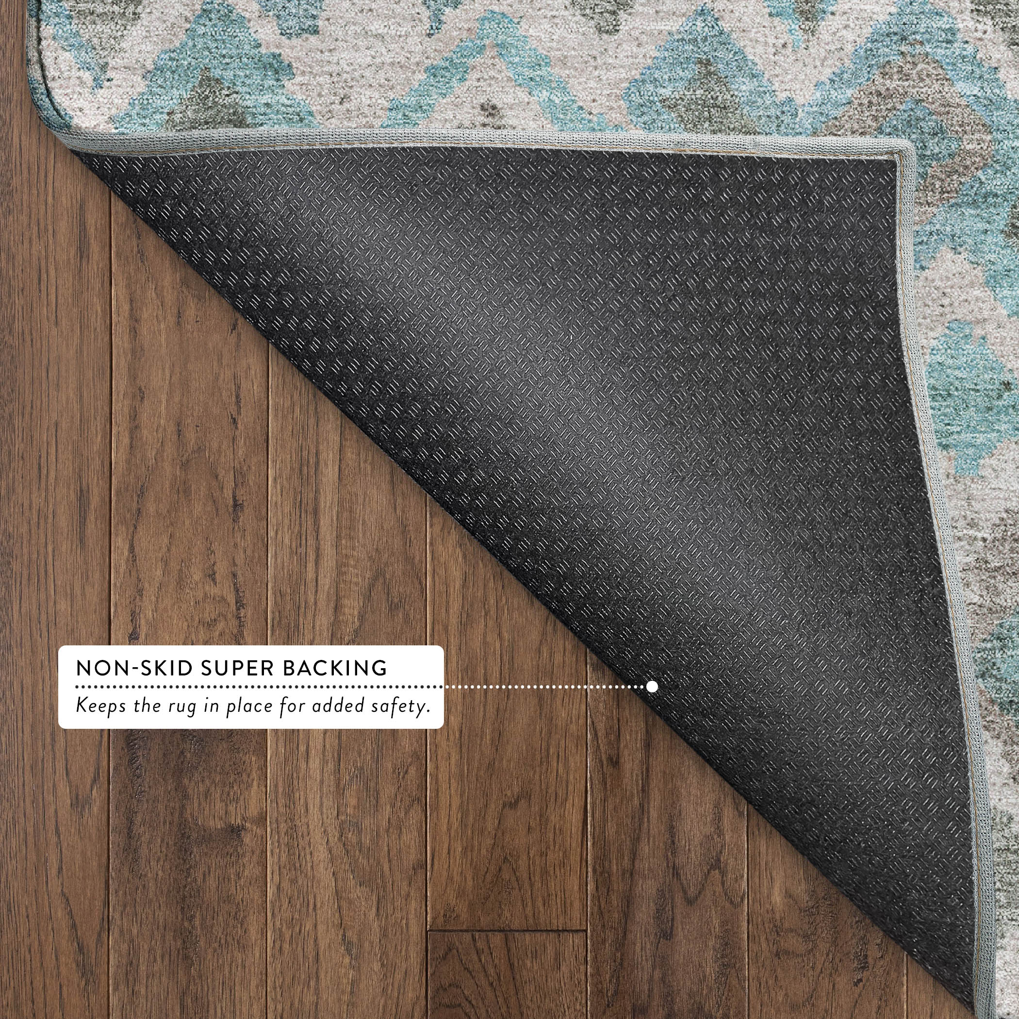 Dublin Machine Washable Transitional Teal Rug 1'8" x 2'6" #shape_Rectangle