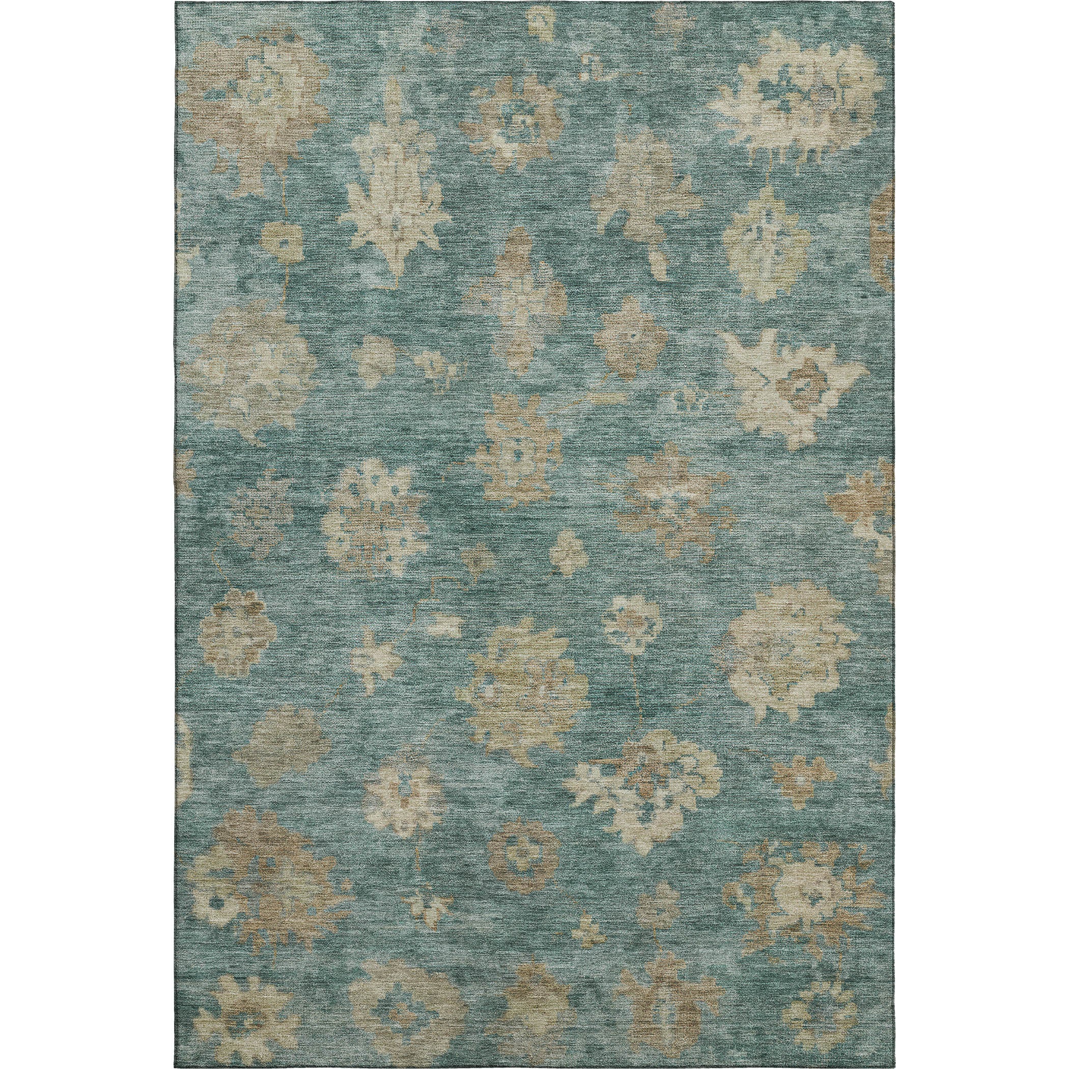 Mostar Machine Washable Traditional Aloe Green Rug 3' x 5' #shape_Rectangle