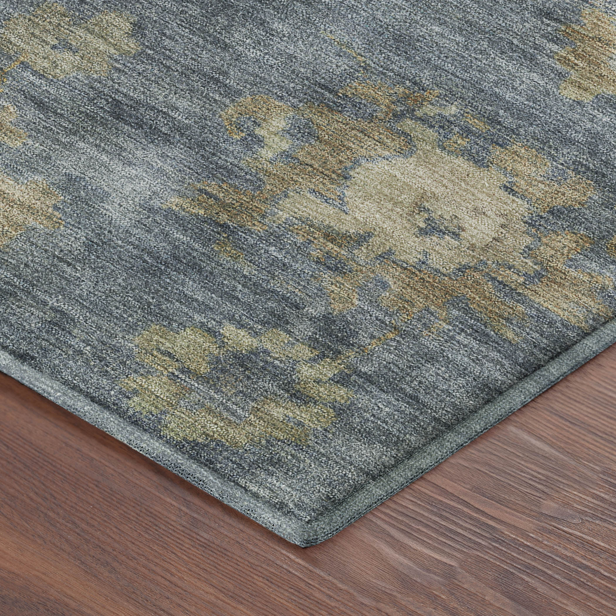 Mostar Machine Washable Traditional Blue Rug 1'8" x 2'6" #shape_Rectangle