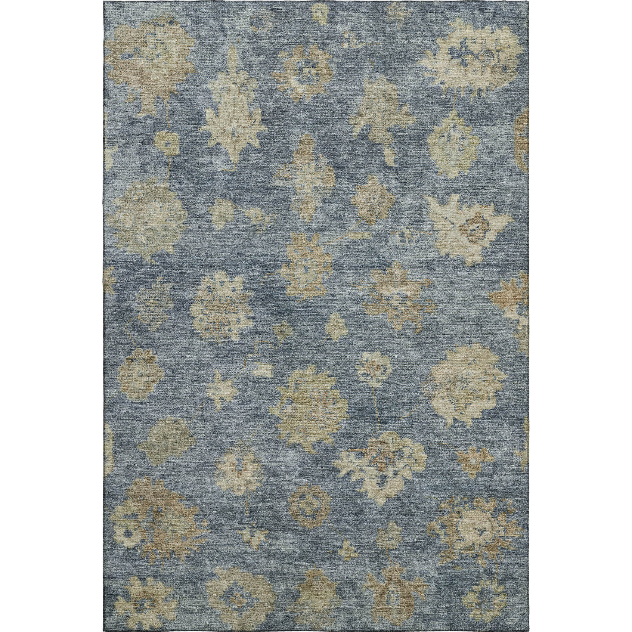 Mostar Machine Washable Traditional Blue Rug 3' x 5' #shape_Rectangle