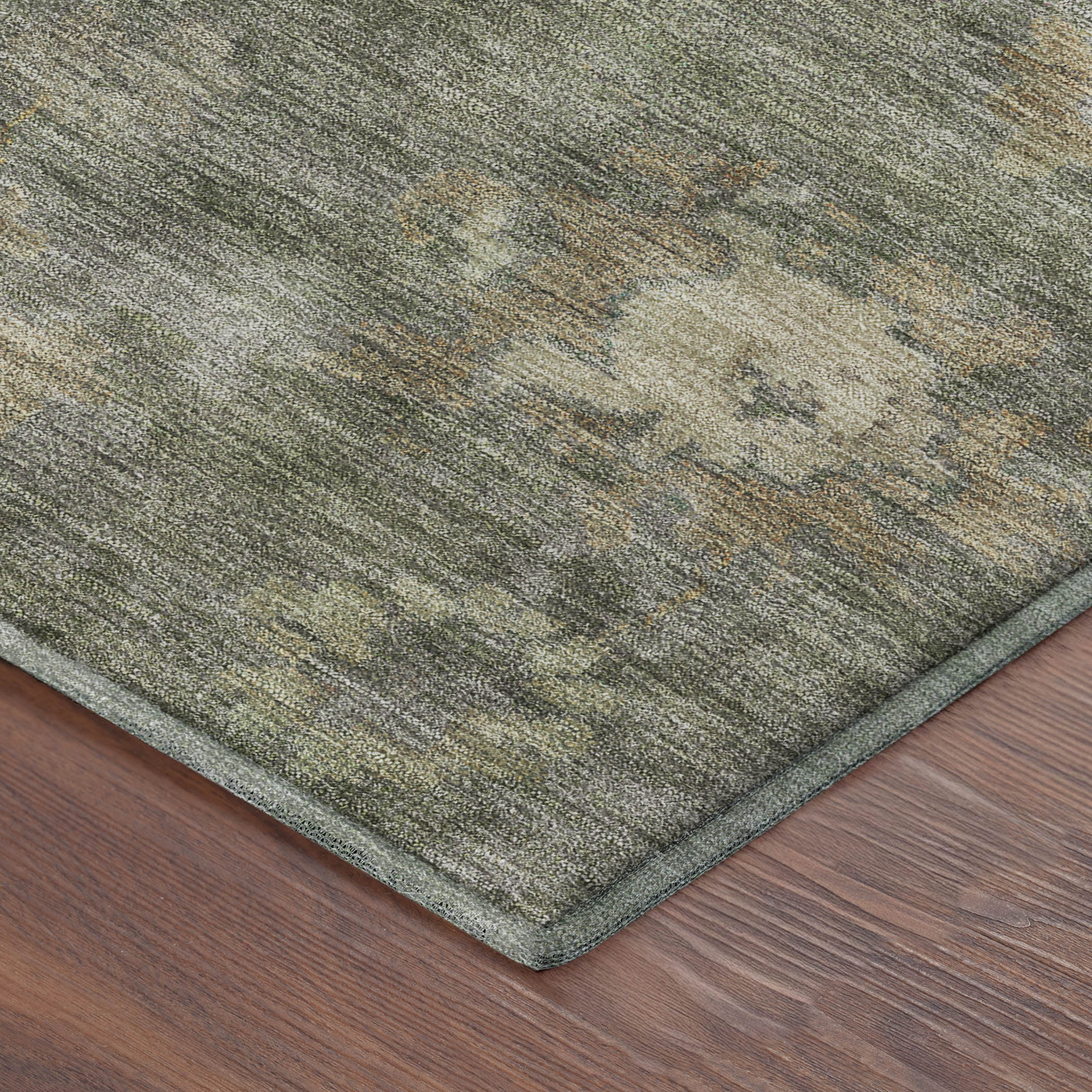 Mostar Machine Washable Traditional Sage Green Rug 1'8" x 2'6" #shape_Rectangle