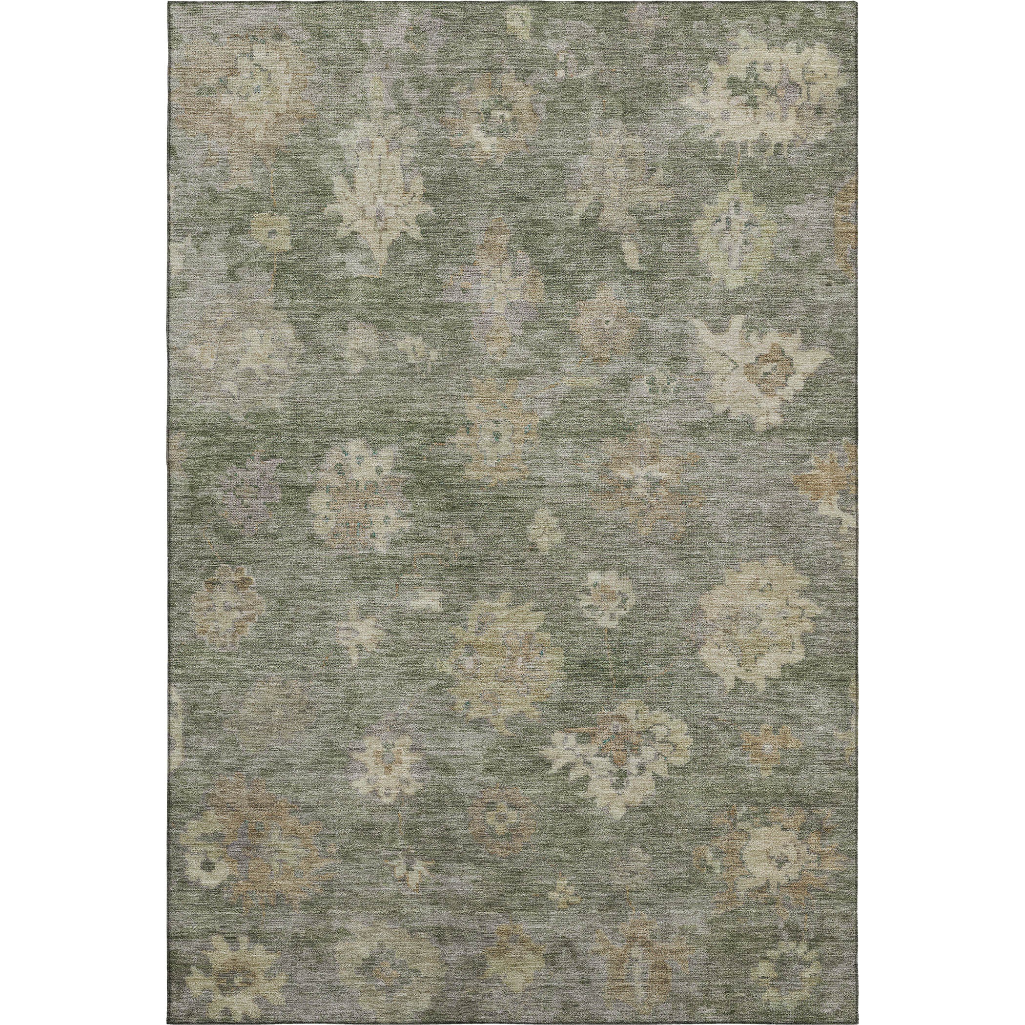 Mostar Machine Washable Traditional Sage Green Rug 3' x 5' #shape_Rectangle