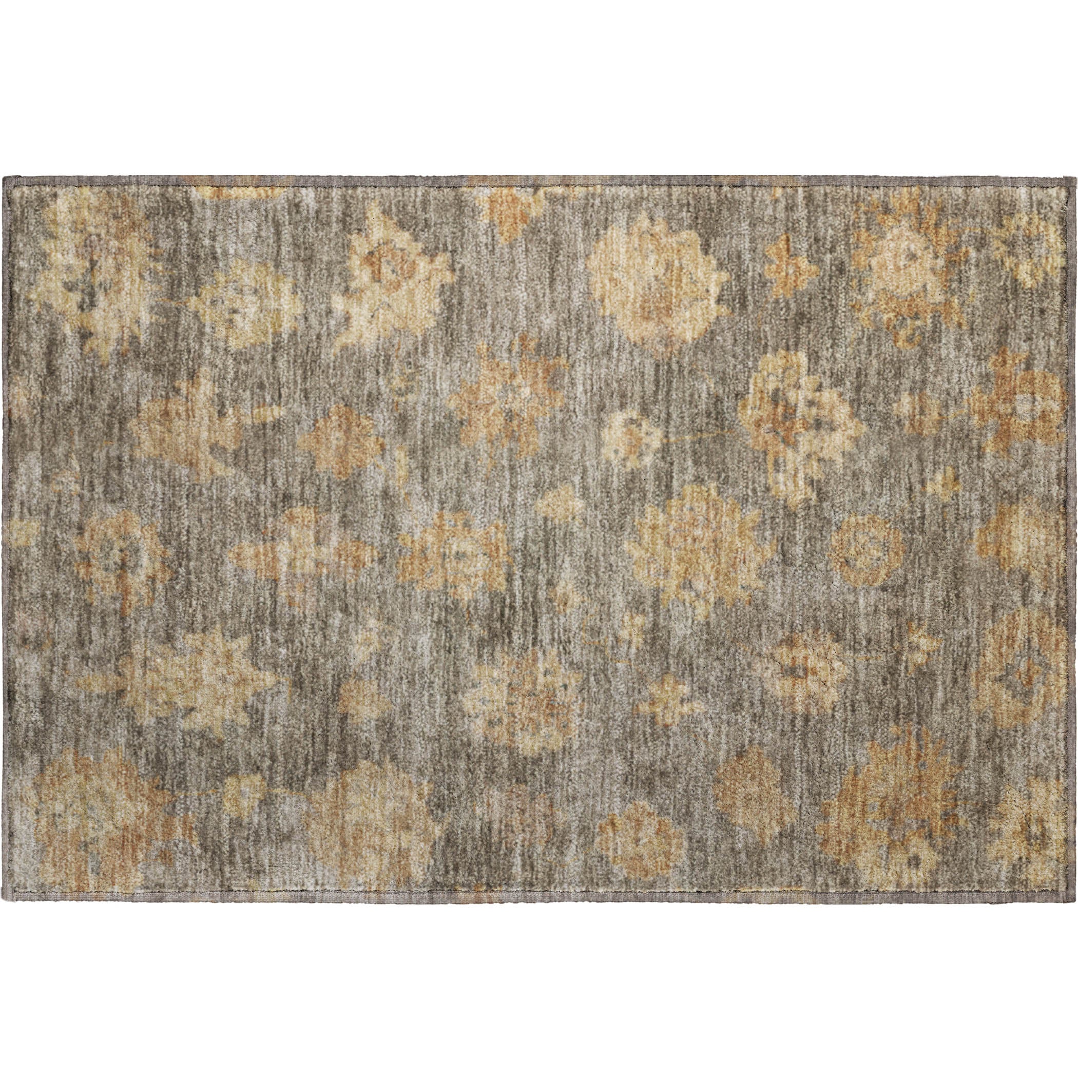 Mostar Machine Washable Traditional Taupe Brown Rug 1'8" x 2'6" #shape_Rectangle