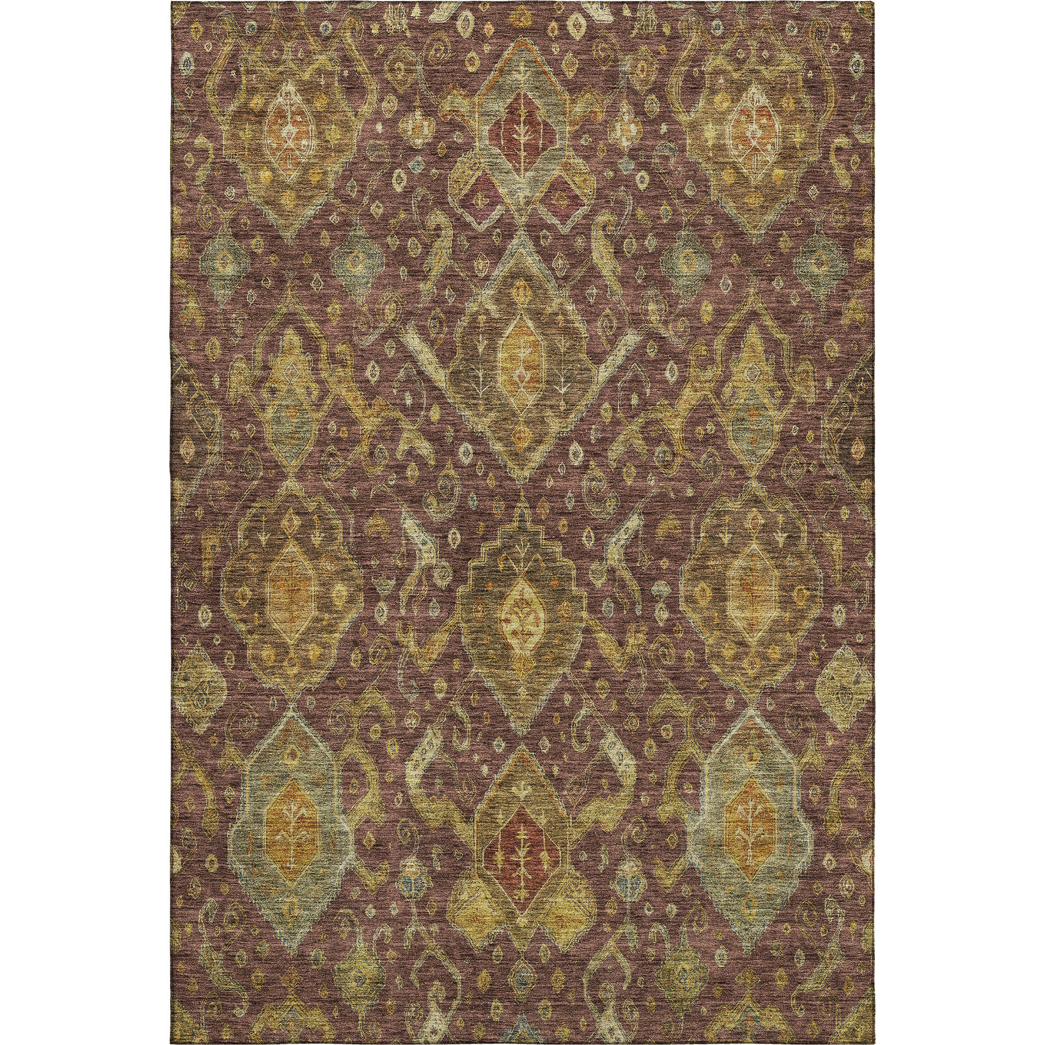 Salzburg Machine Washable Traditional Burgundy Red Rug 3' x 5' #shape_Rectangle