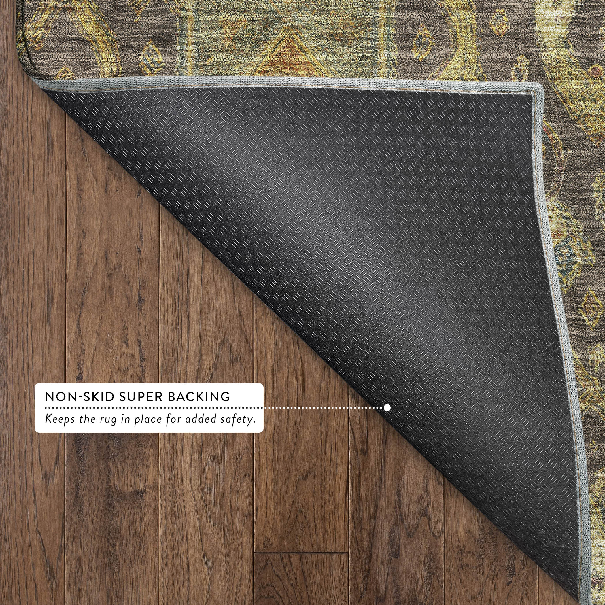 Salzburg Machine Washable Traditional Chocolate Brown Rug 1'8" x 2'6" #shape_Rectangle