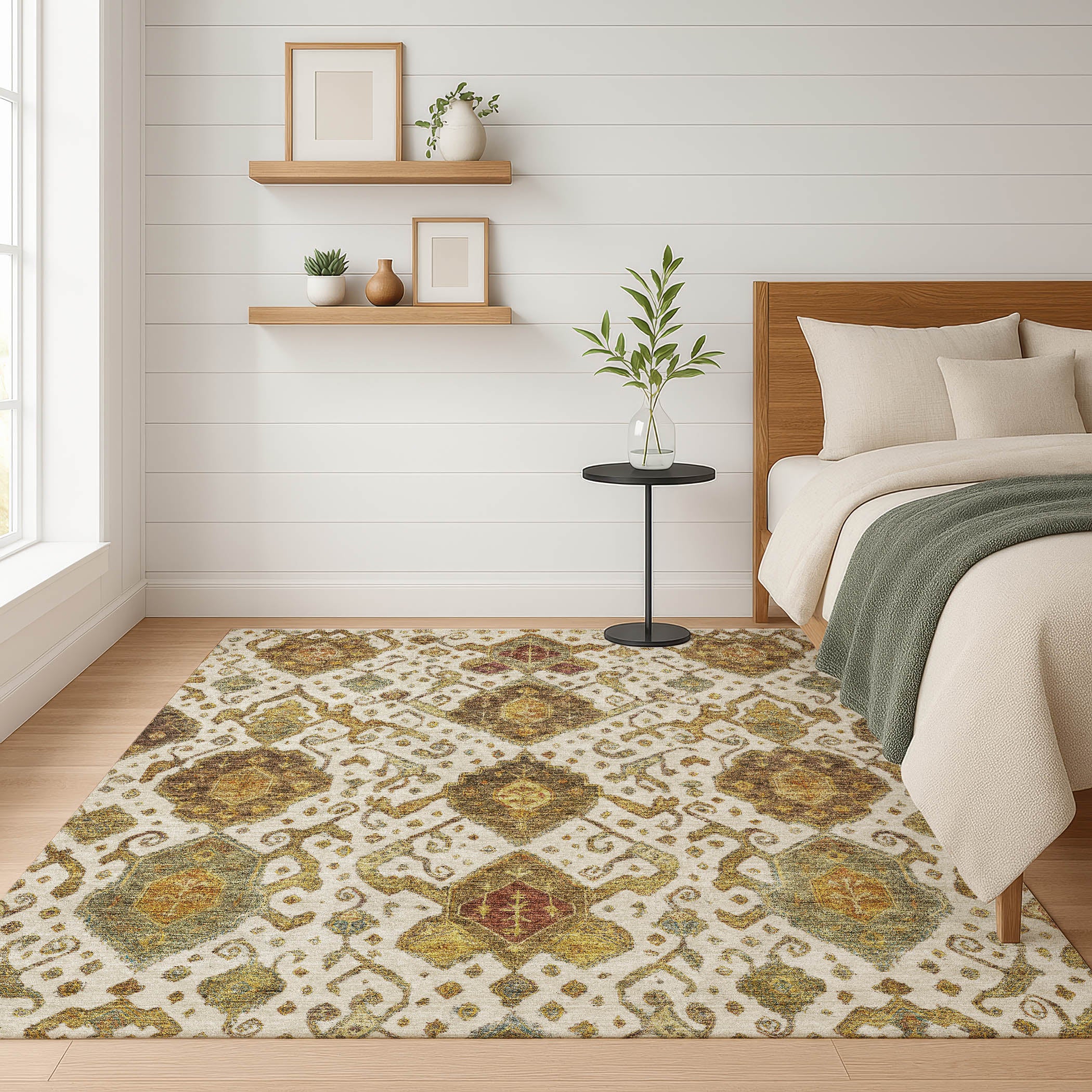 Salzburg Machine Washable Traditional Ivory Rug 3' x 5' #shape_Rectangle