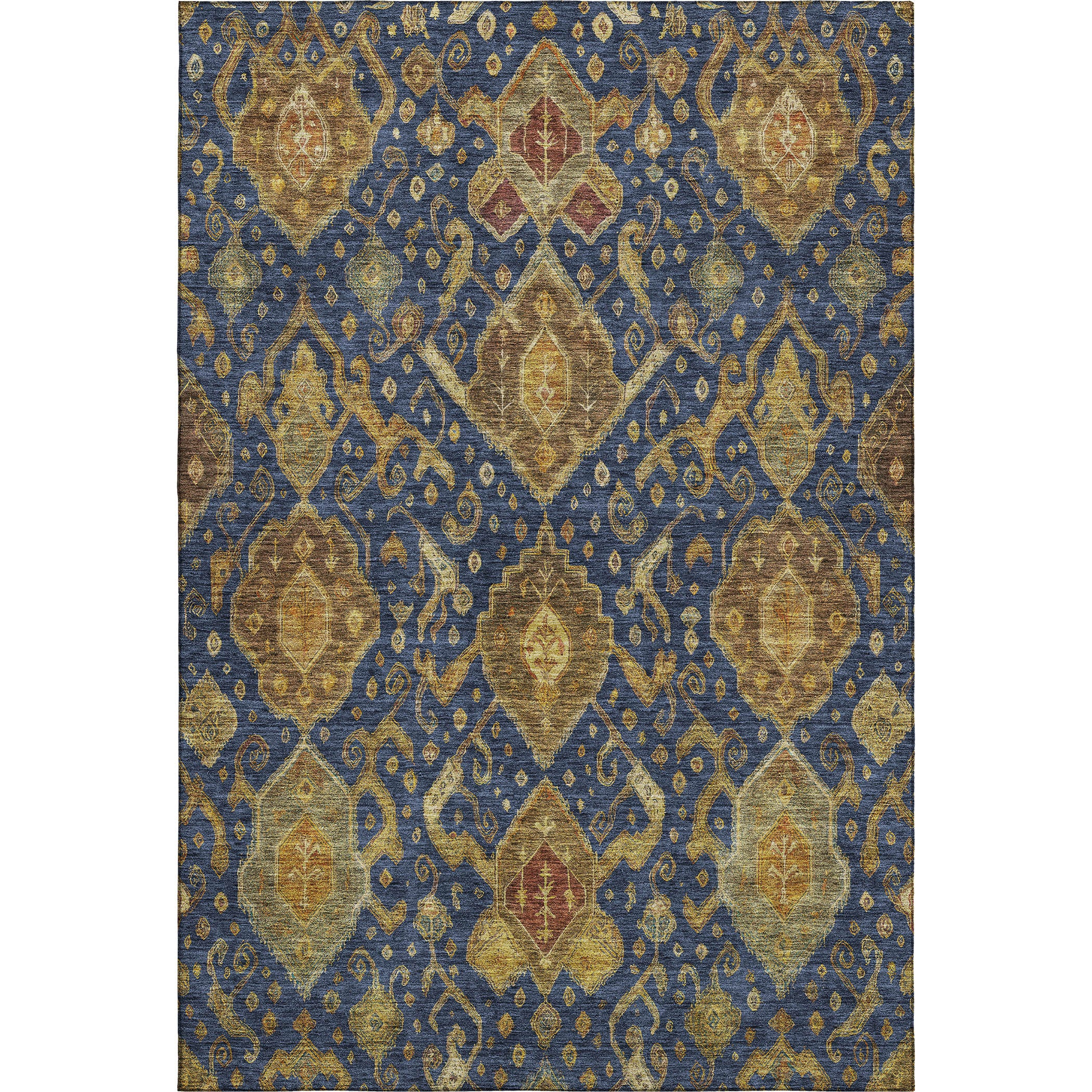Salzburg Machine Washable Traditional Navy Blue Rug 3' x 5' #shape_Rectangle