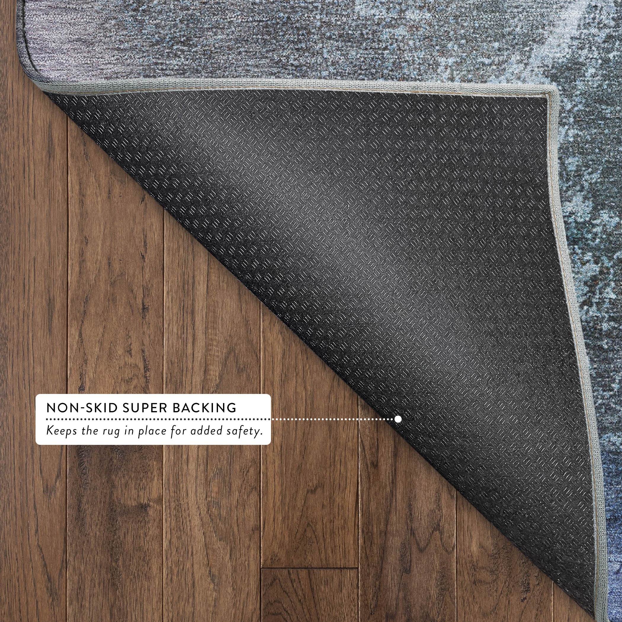 Sintra Machine Washable Transitional Blue Rug 1'8" x 2'6" #shape_Rectangle
