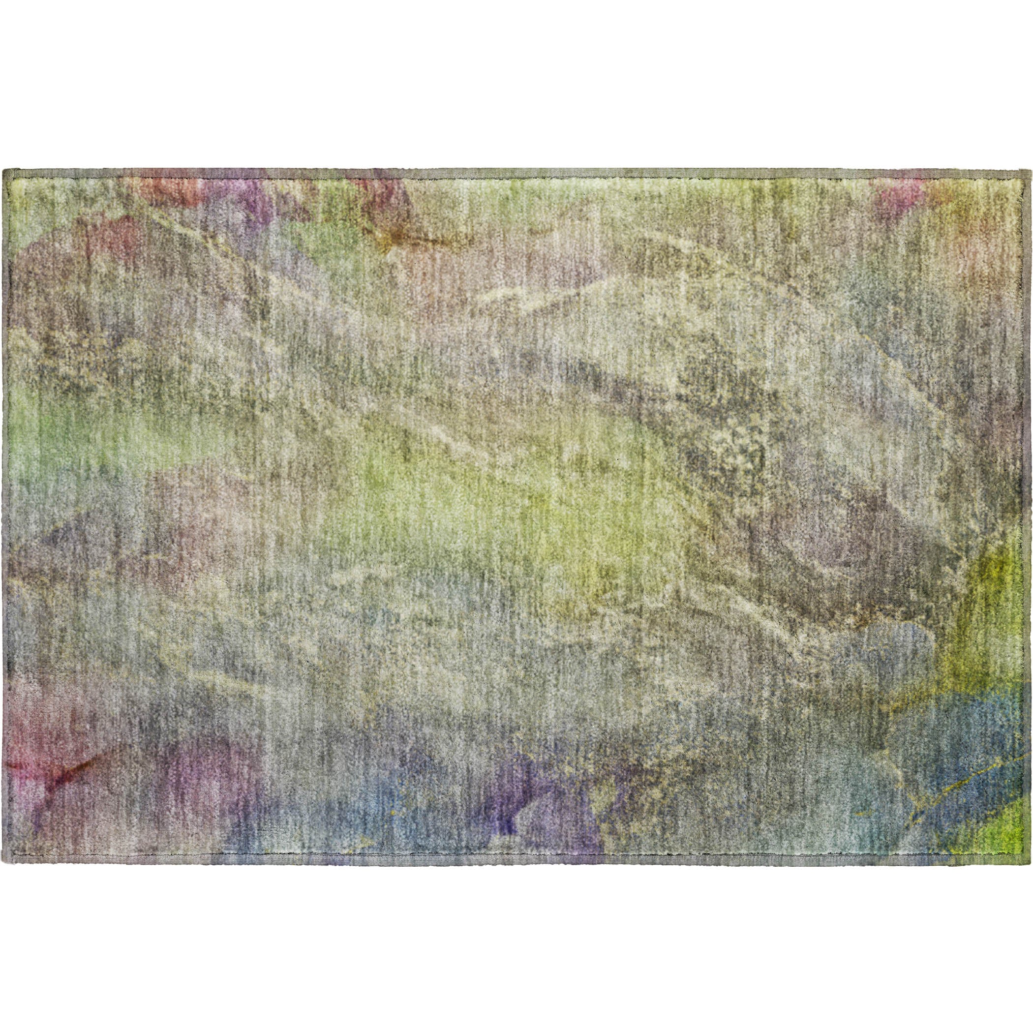 Sintra Machine Washable Transitional Green Rug 1'8" x 2'6" #shape_Rectangle