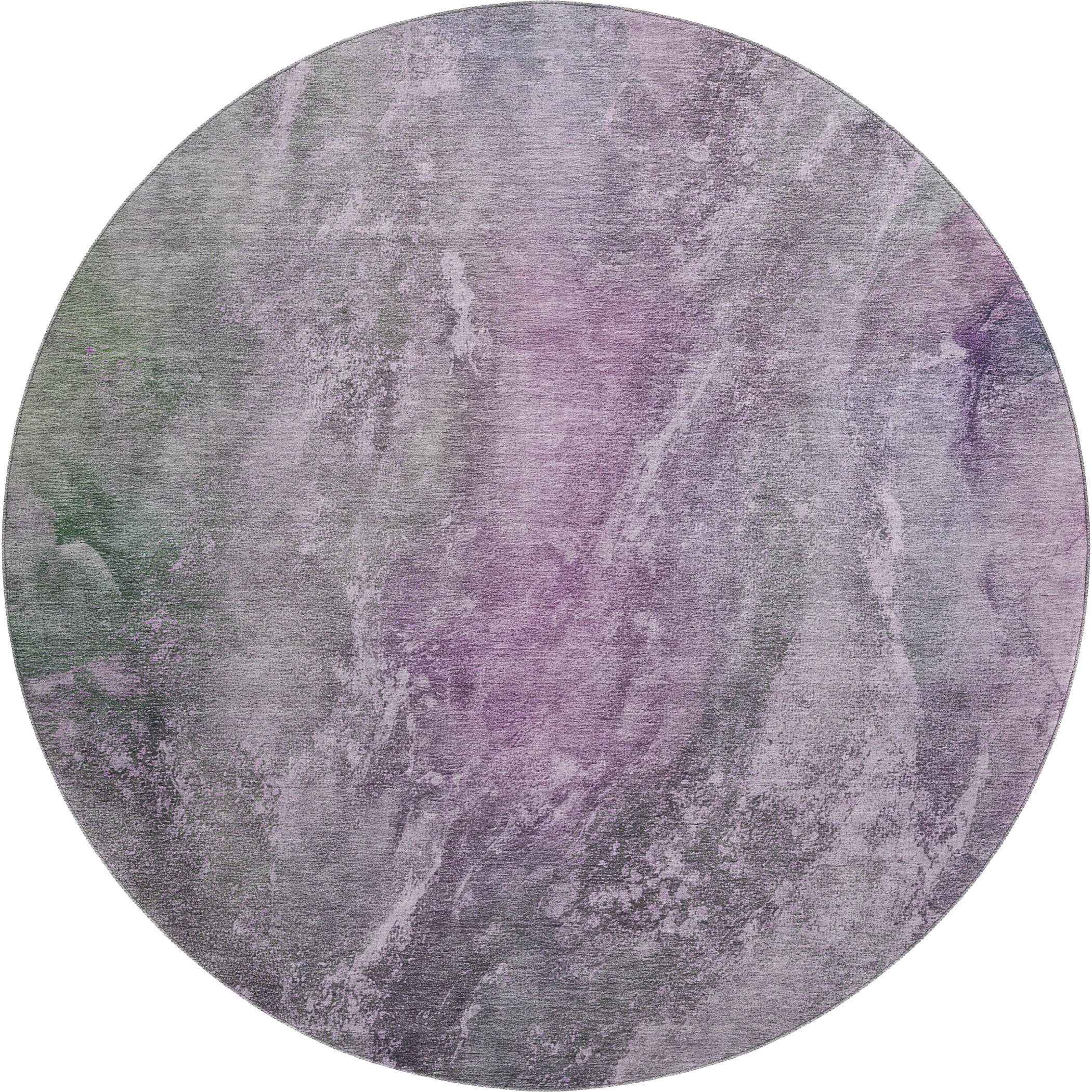 Sintra Machine Washable Transitional Plum Purple Rug 8' x 8' #shape_Round