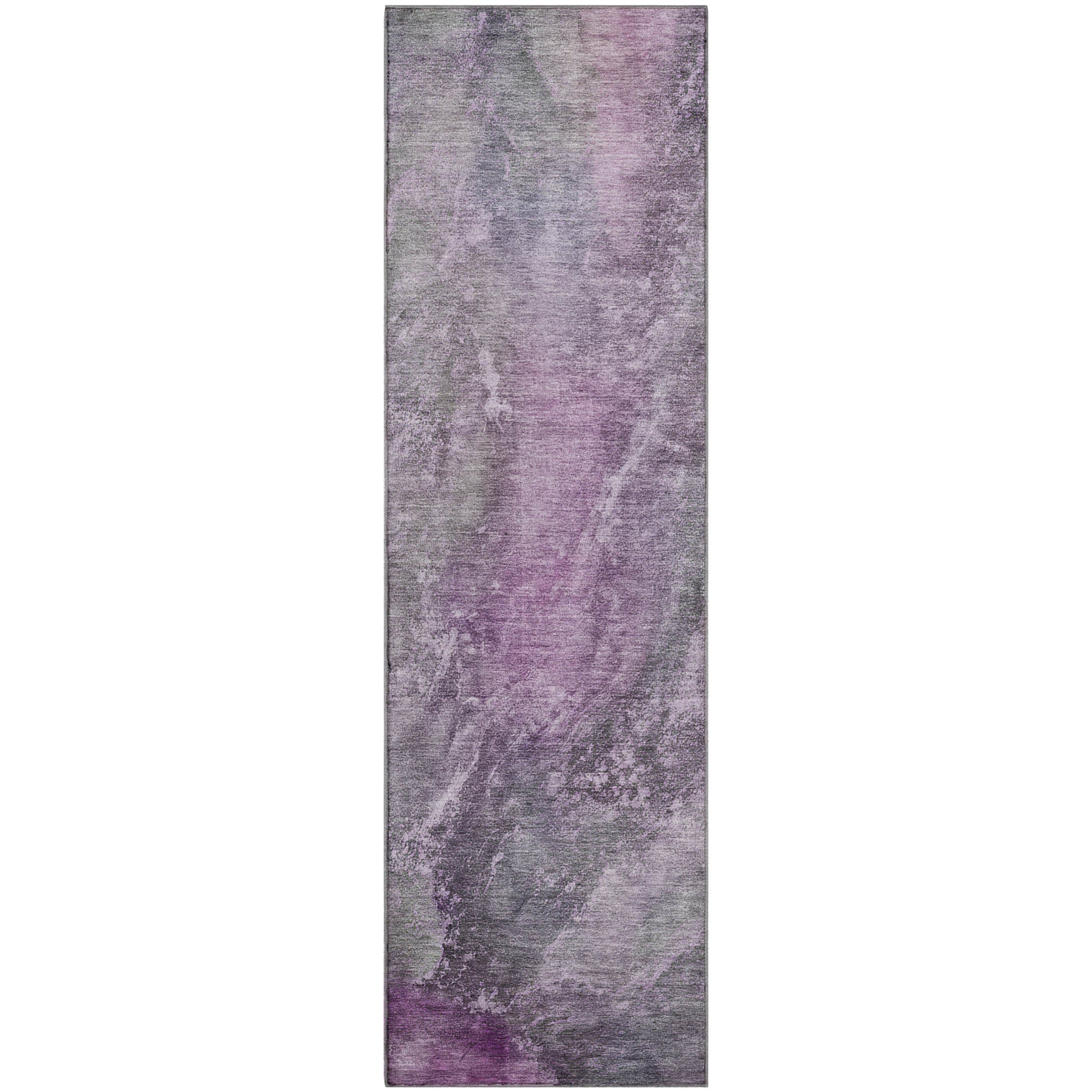 Sintra Machine Washable Transitional Plum Purple Rug 2'3" x 7'6" #shape_Runner
