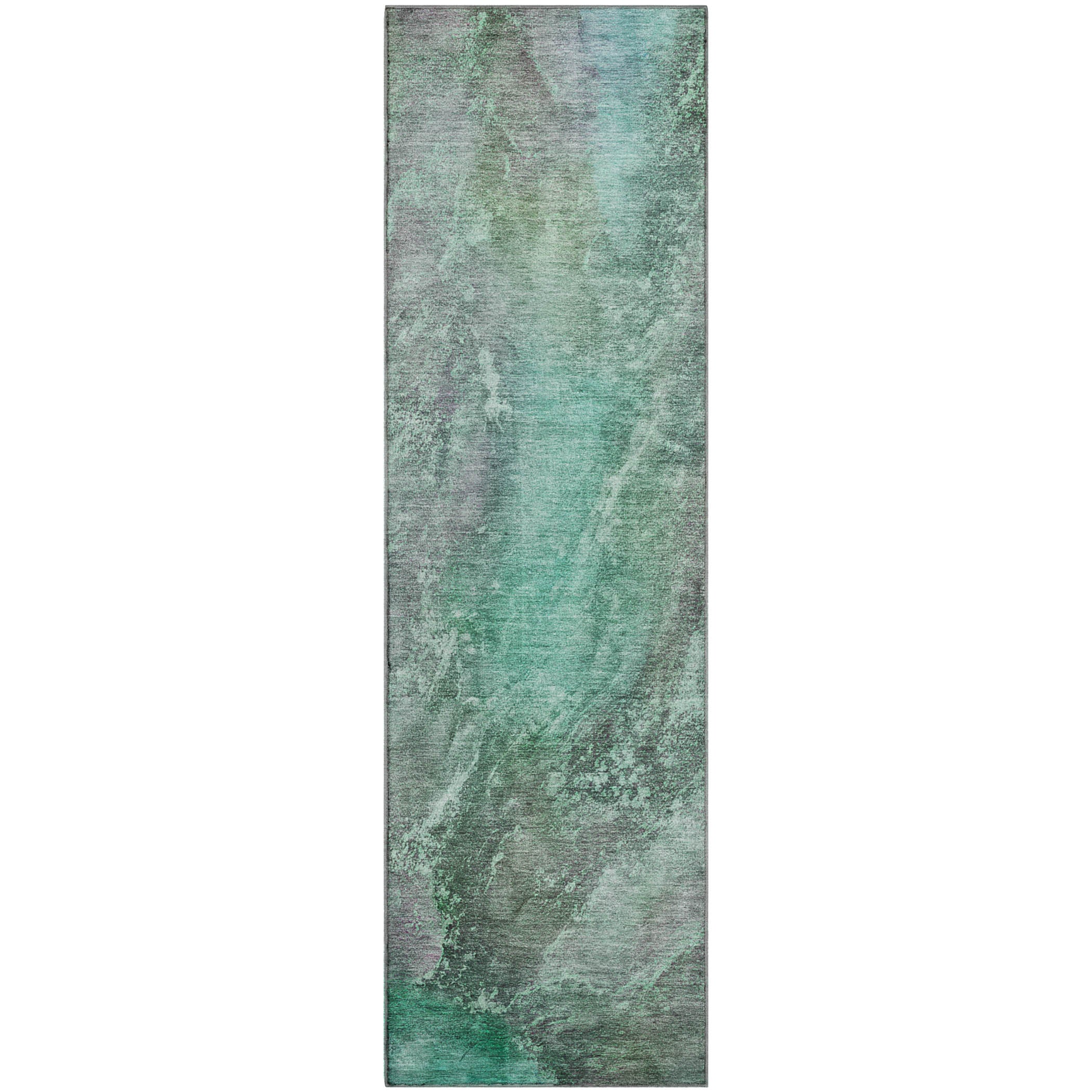 Sintra Machine Washable Transitional Teal Rug 2'3" x 7'6" #shape_Runner
