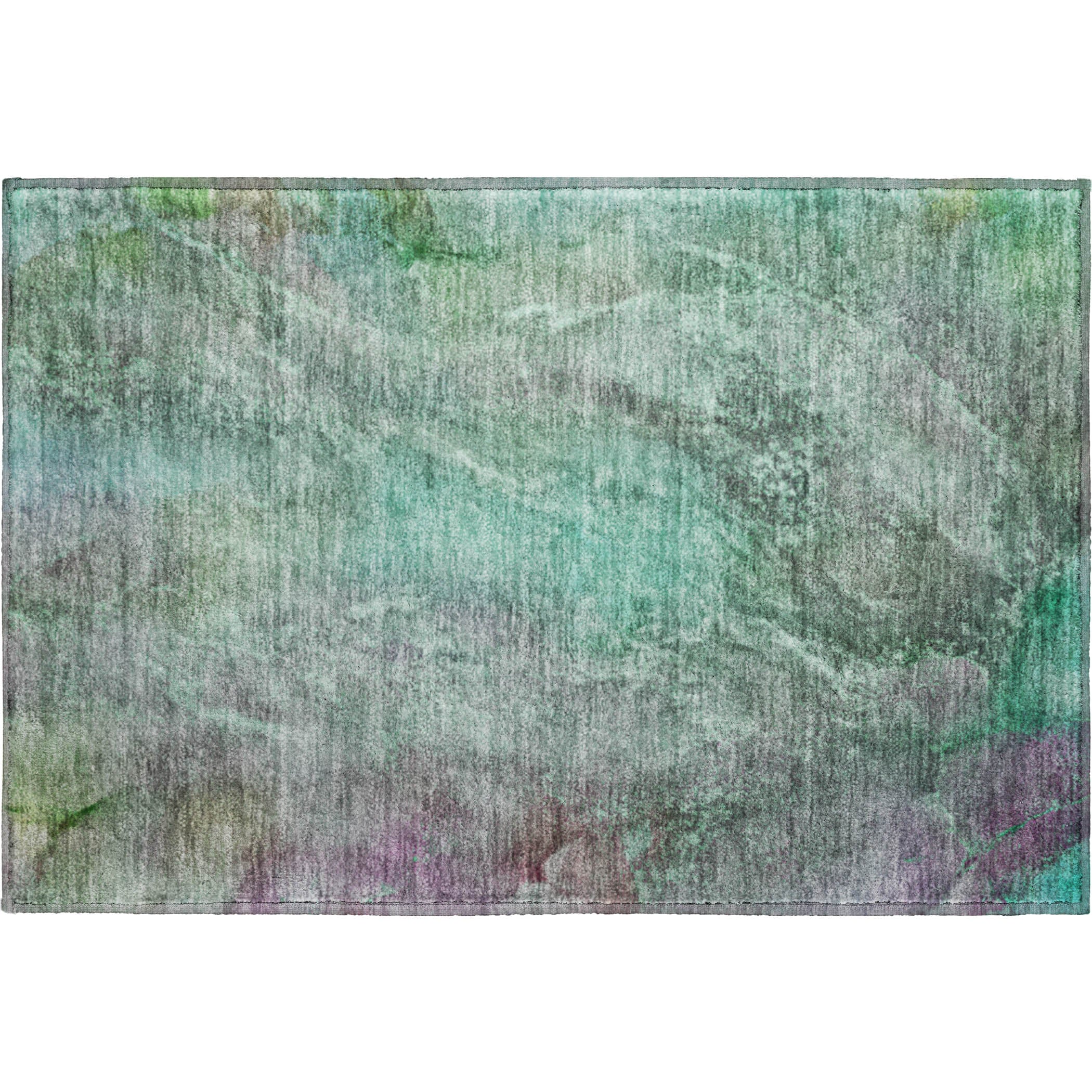 Sintra Machine Washable Transitional Teal Rug 1'8" x 2'6" #shape_Rectangle