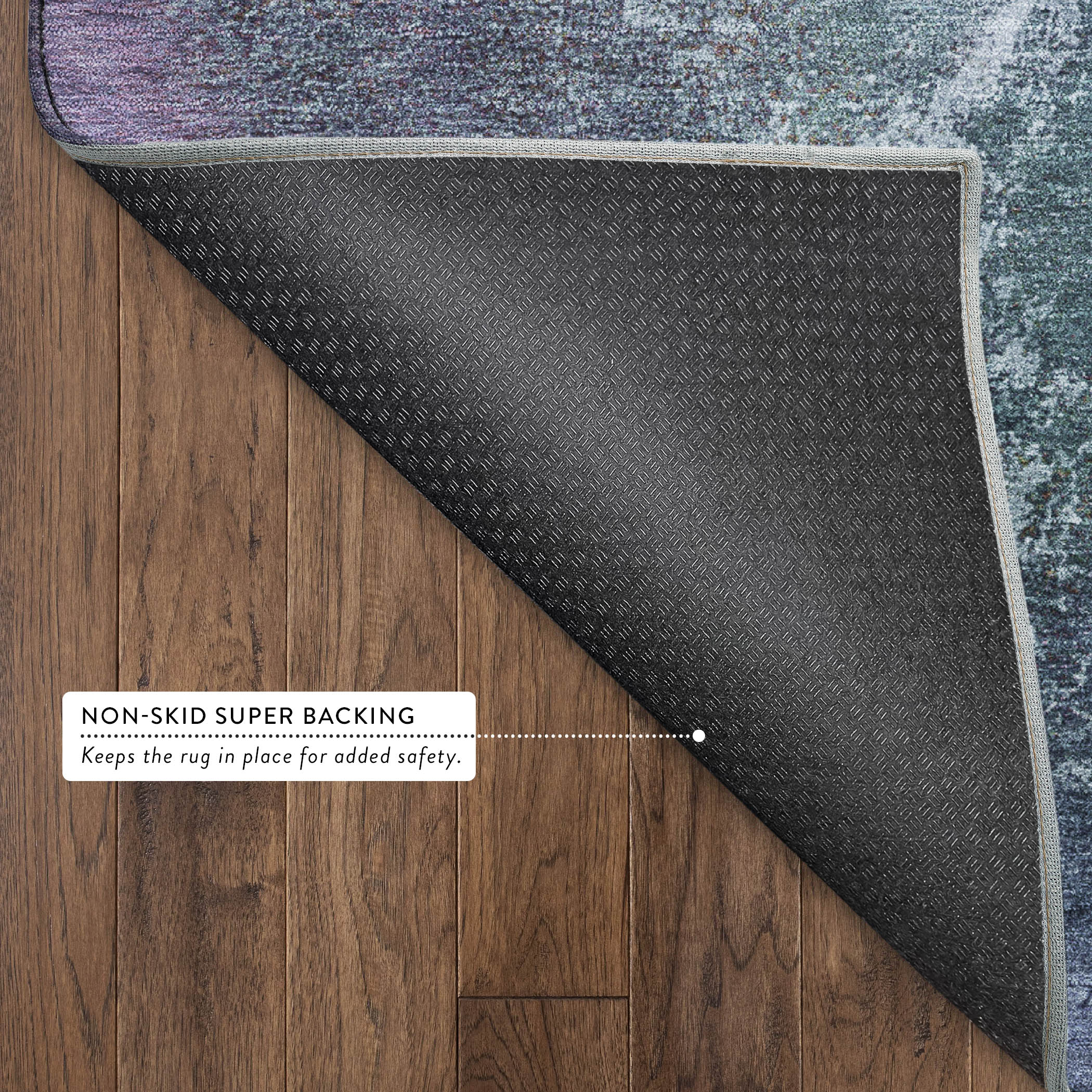 Dublin Machine Washable Transitional Blue Rug 1'8" x 2'6" #shape_Rectangle