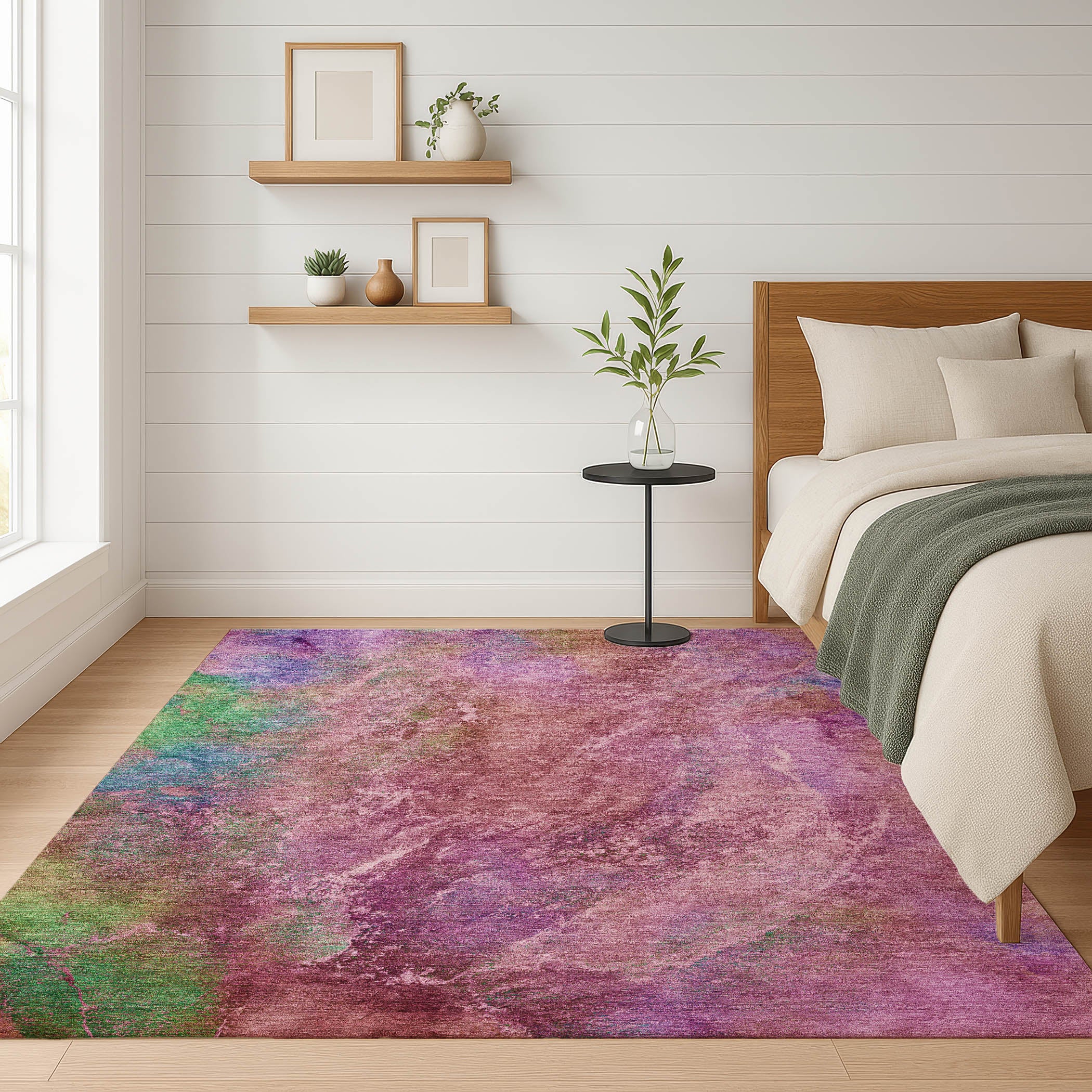 Dublin Machine Washable Transitional Blush Pink Rug 3' x 5' #shape_Rectangle