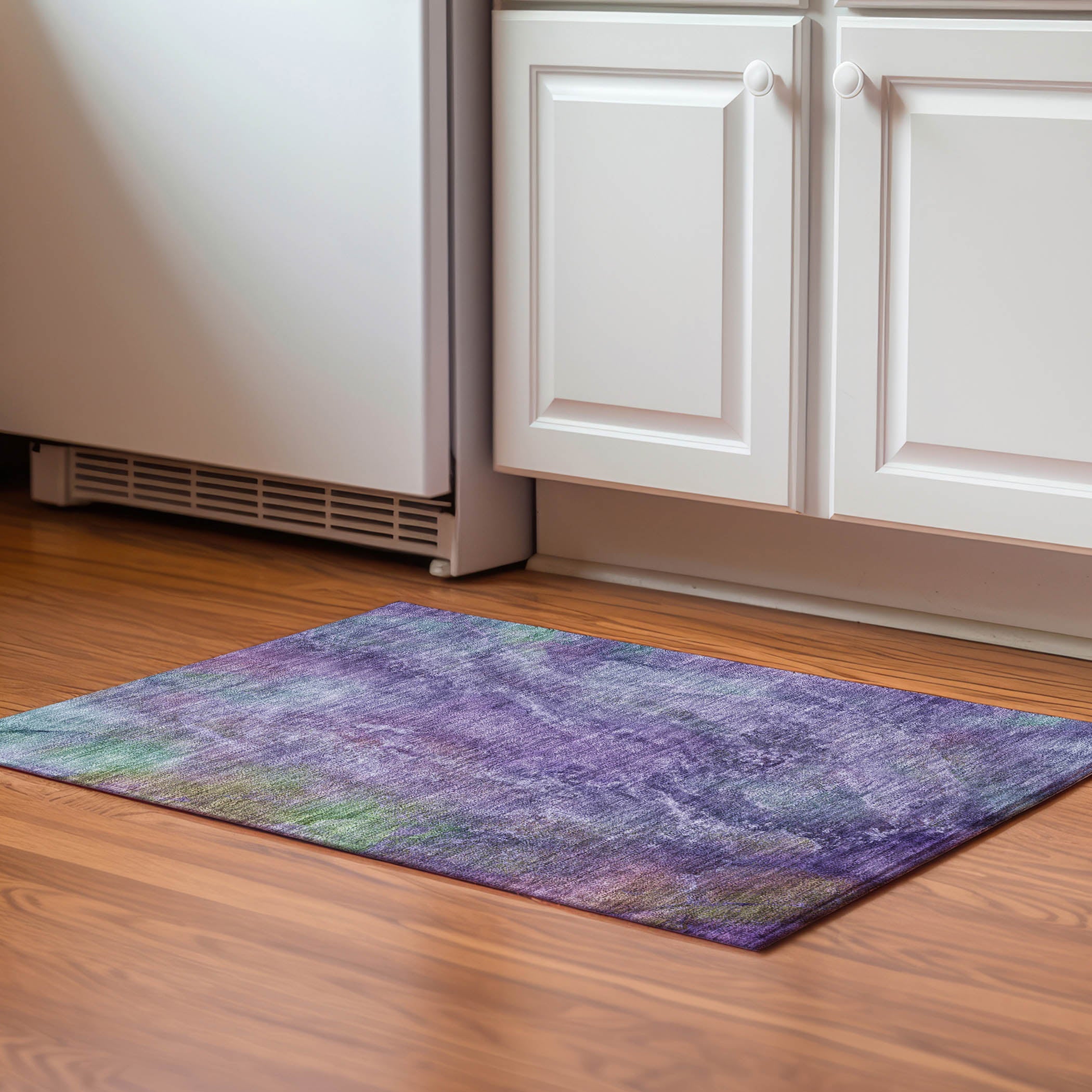 Dublin Machine Washable Transitional Purple Rug 1'8" x 2'6" #shape_Rectangle