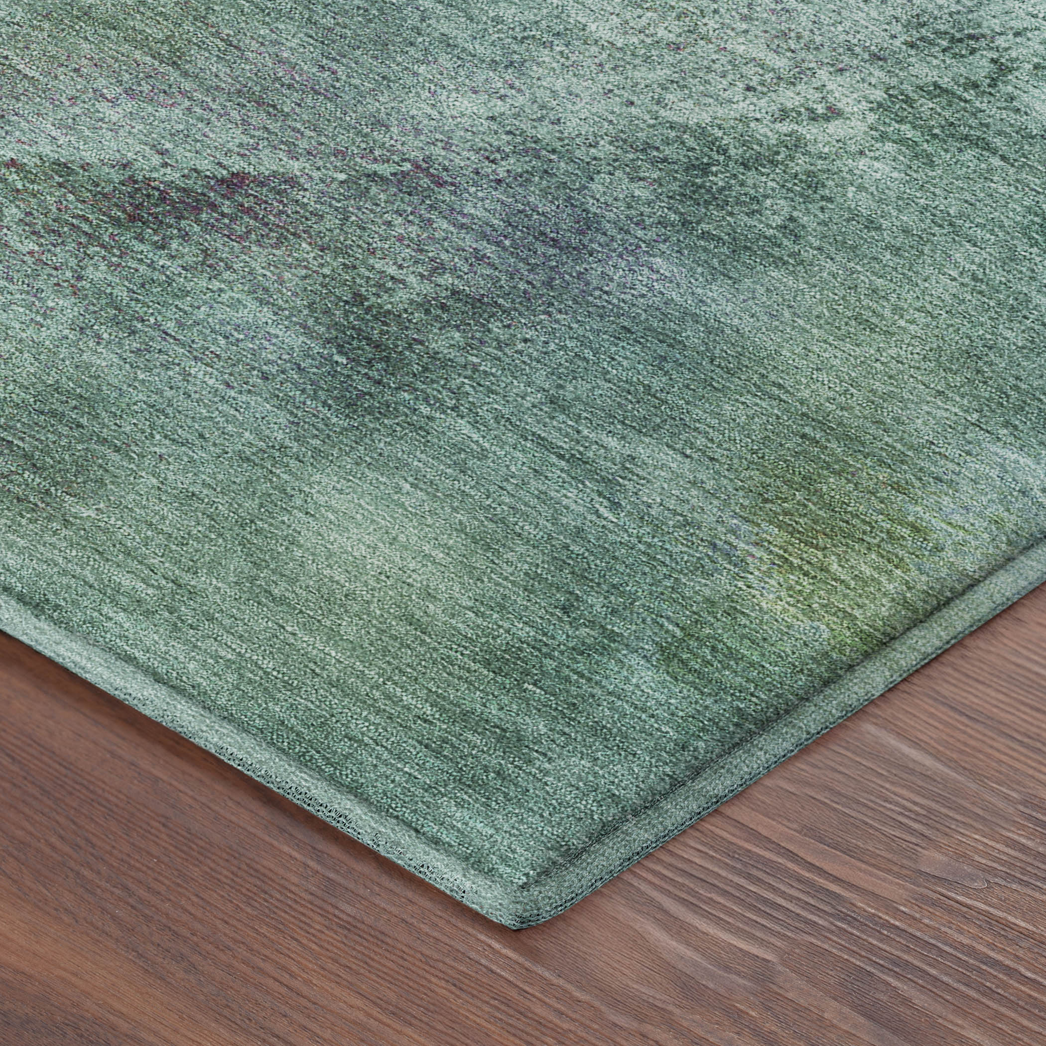 Dublin Machine Washable Transitional Teal Rug 1'8" x 2'6" #shape_Rectangle