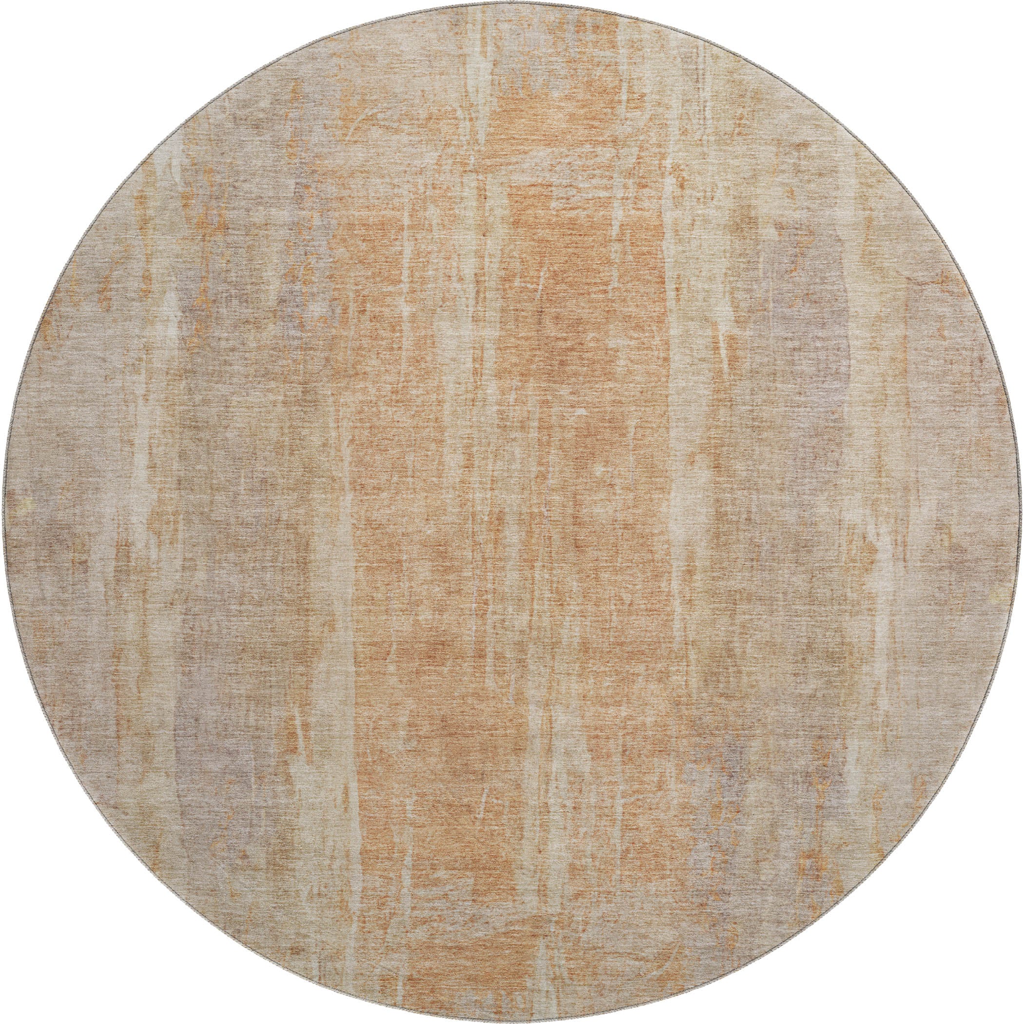 Dubrovnik Machine Washable Transitional Khaki Brown Rug 8' x 8' #shape_Round