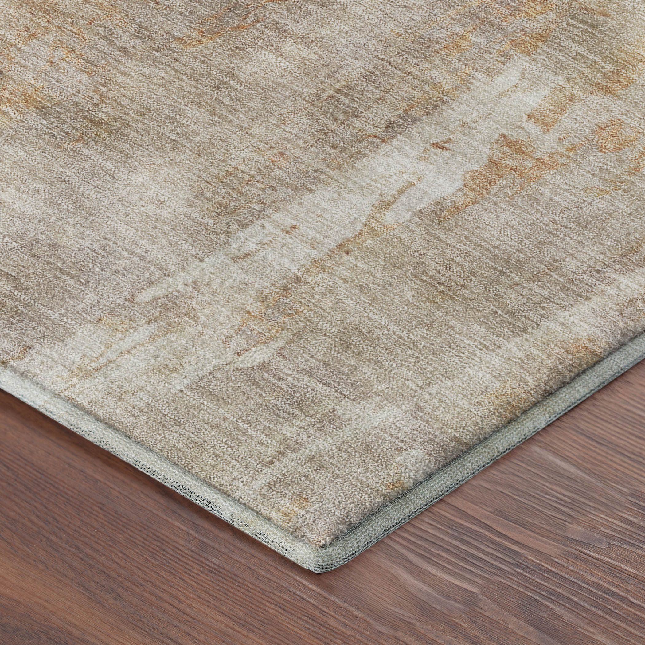 Dubrovnik Machine Washable Transitional Khaki Brown Rug 1'8" x 2'6" #shape_Rectangle