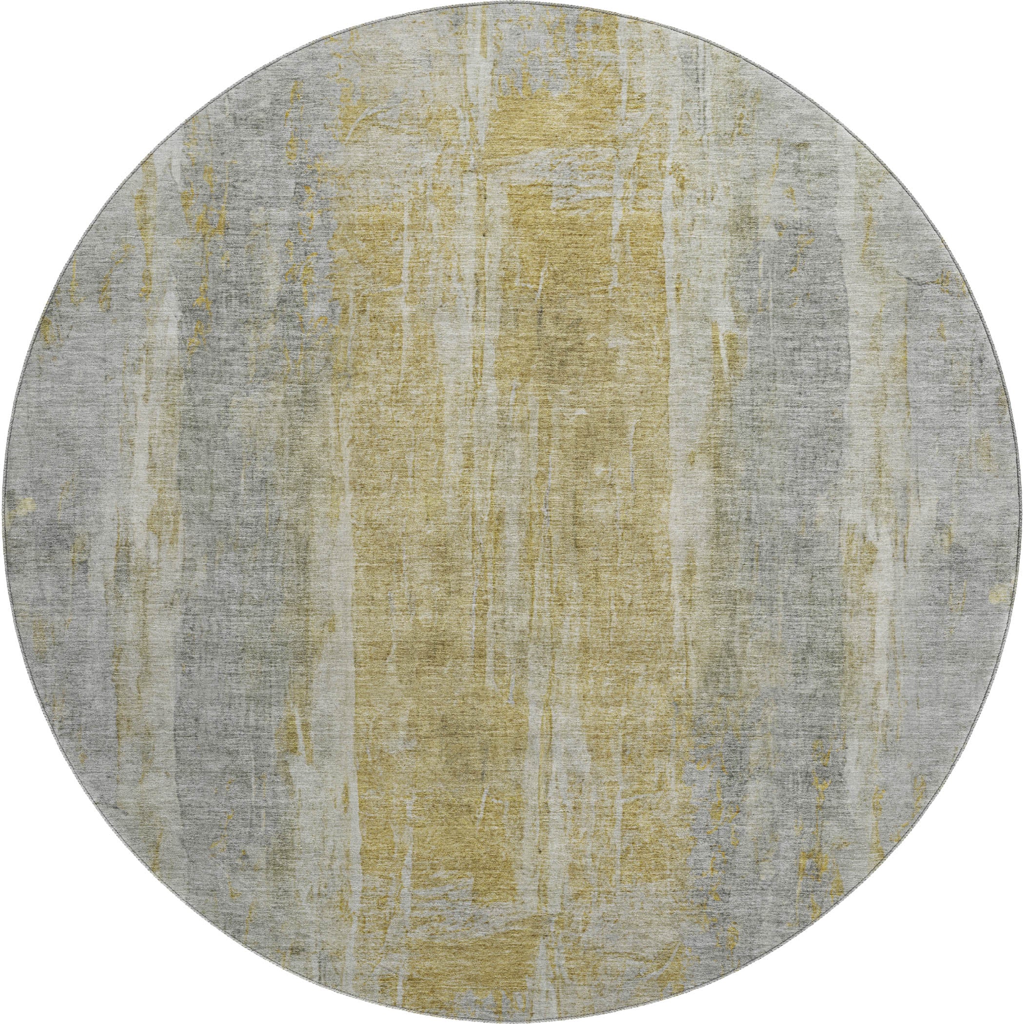 Dubrovnik Machine Washable Transitional Pewter Gray Rug 8' x 8' #shape_Round