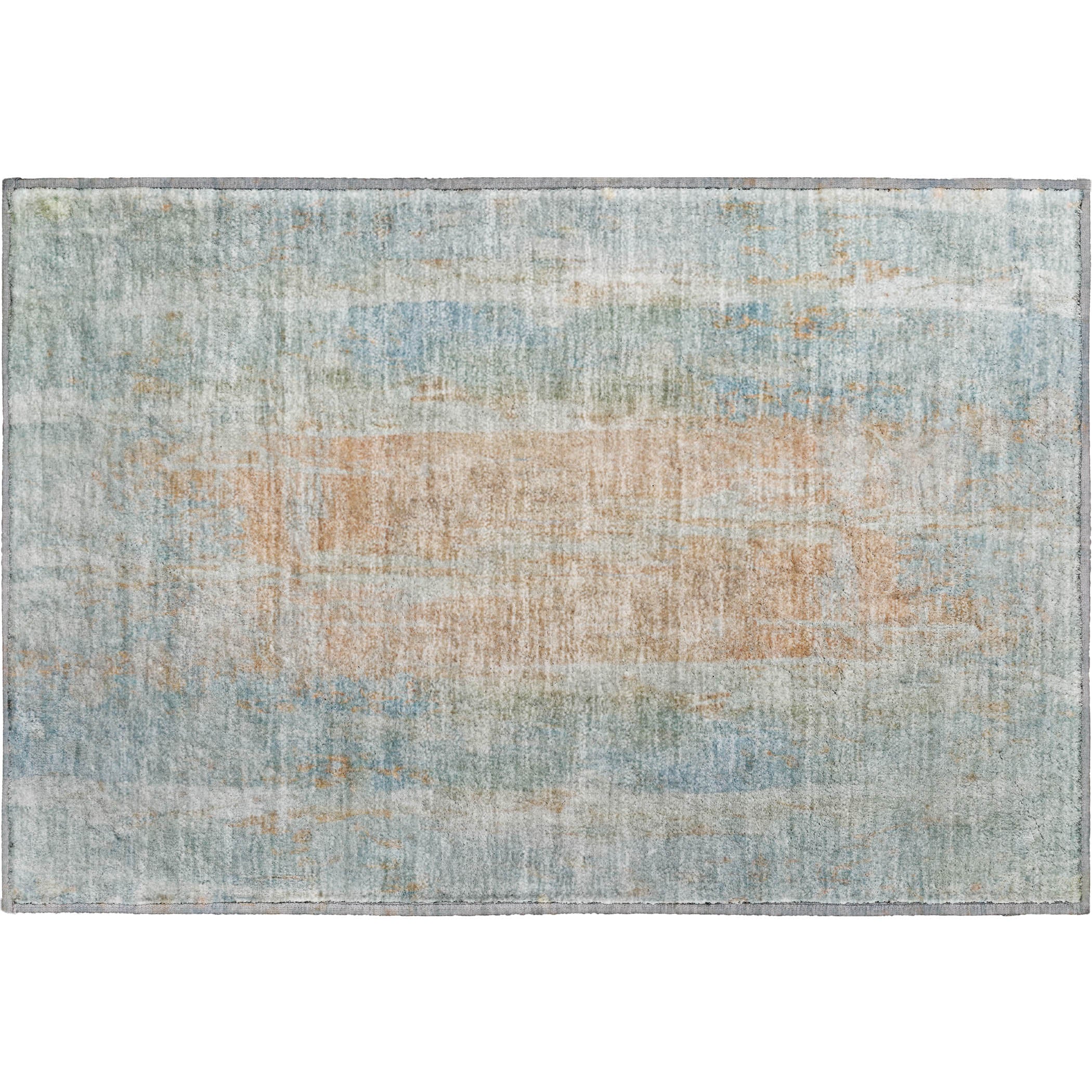 Dubrovnik Machine Washable Transitional Sky Blue Rug 1'8" x 2'6" #shape_Rectangle