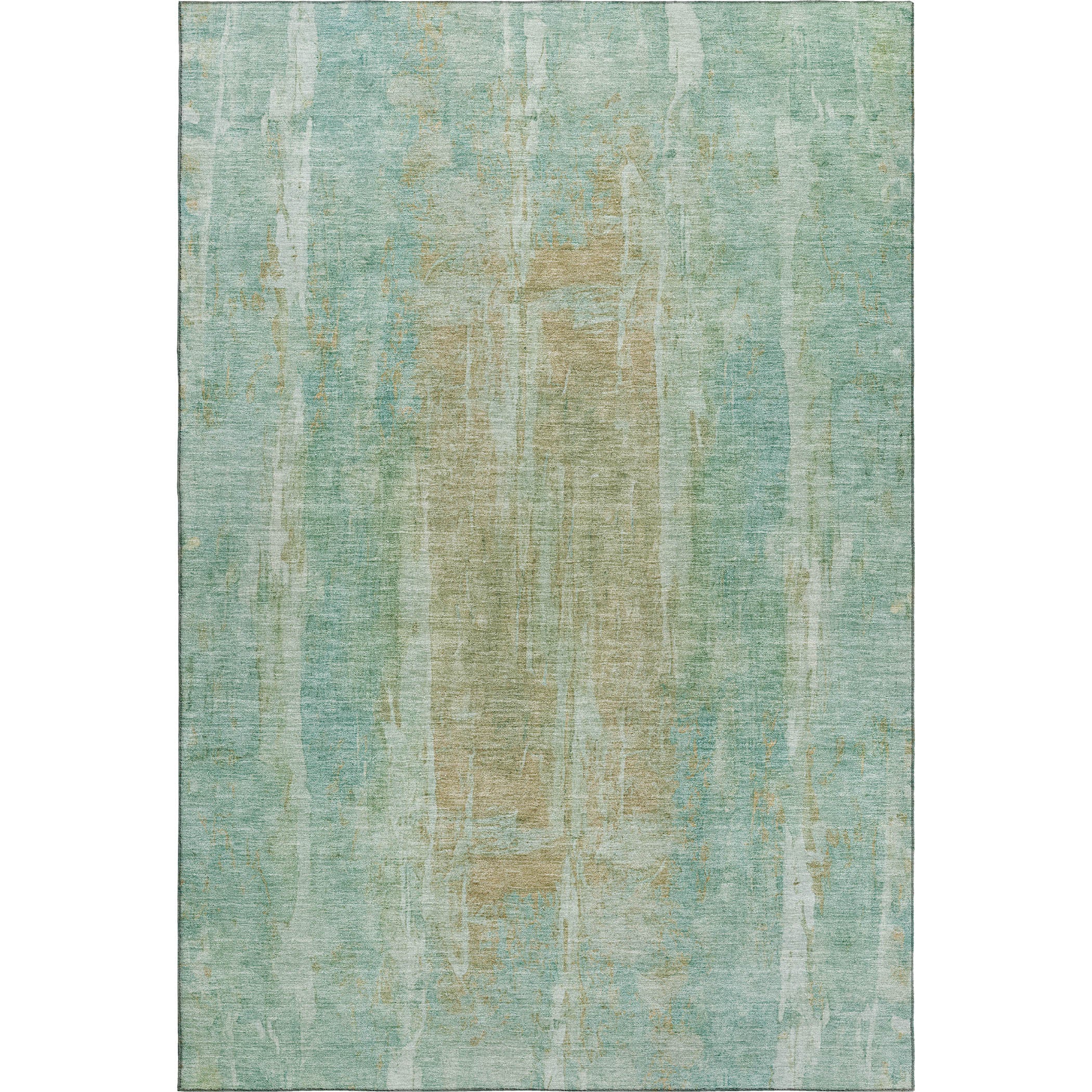 Dubrovnik Machine Washable Transitional Teal Rug 3' x 5' #shape_Rectangle