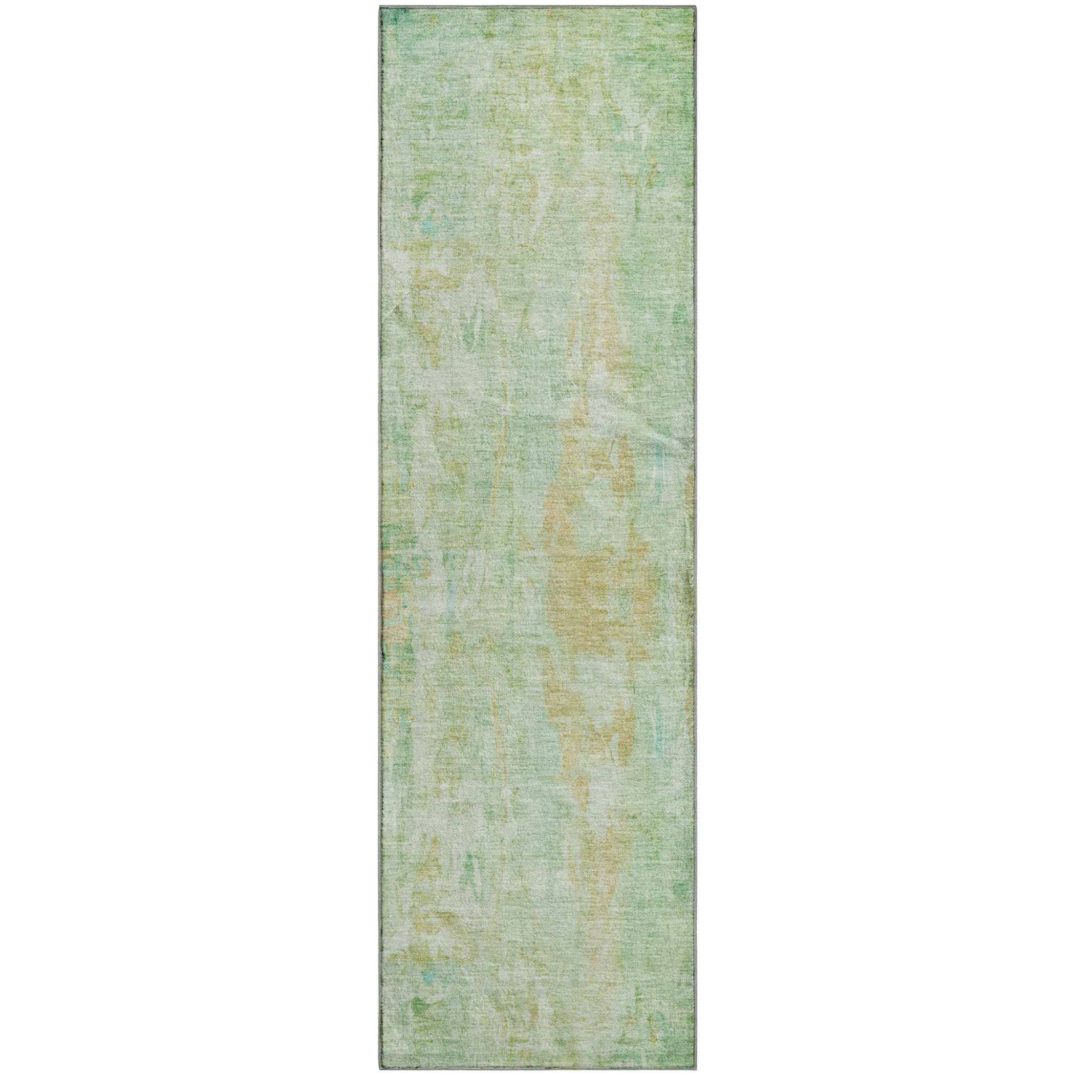 Queenstown Machine Washable Transitional Basil Green Rug 2'3" x 7'6" #shape_Runner
